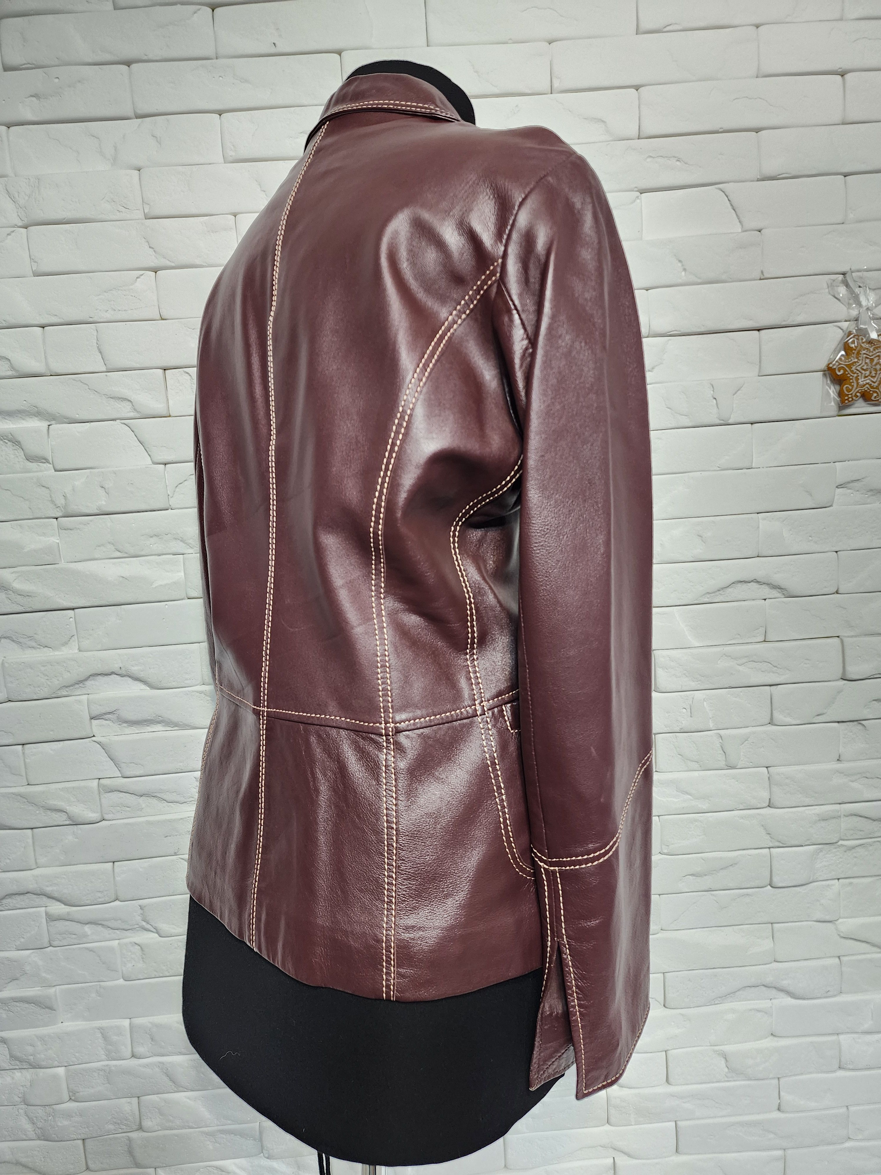 Other Brown Leather Jacket: Women's Button-Up with Pockets Size L / US 10 / IT 46 - 5 Thumbnail