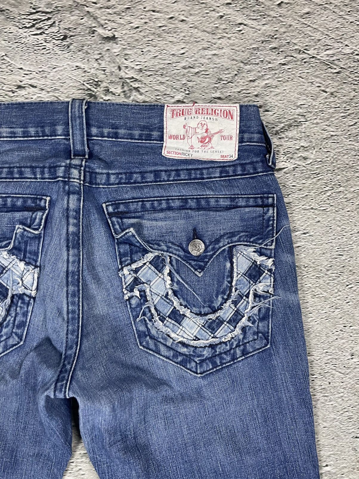 True Religion True Religion blue jeans contrast logo Y2K Ricky Size US 34 / EU 50 - 2 Thumbnail