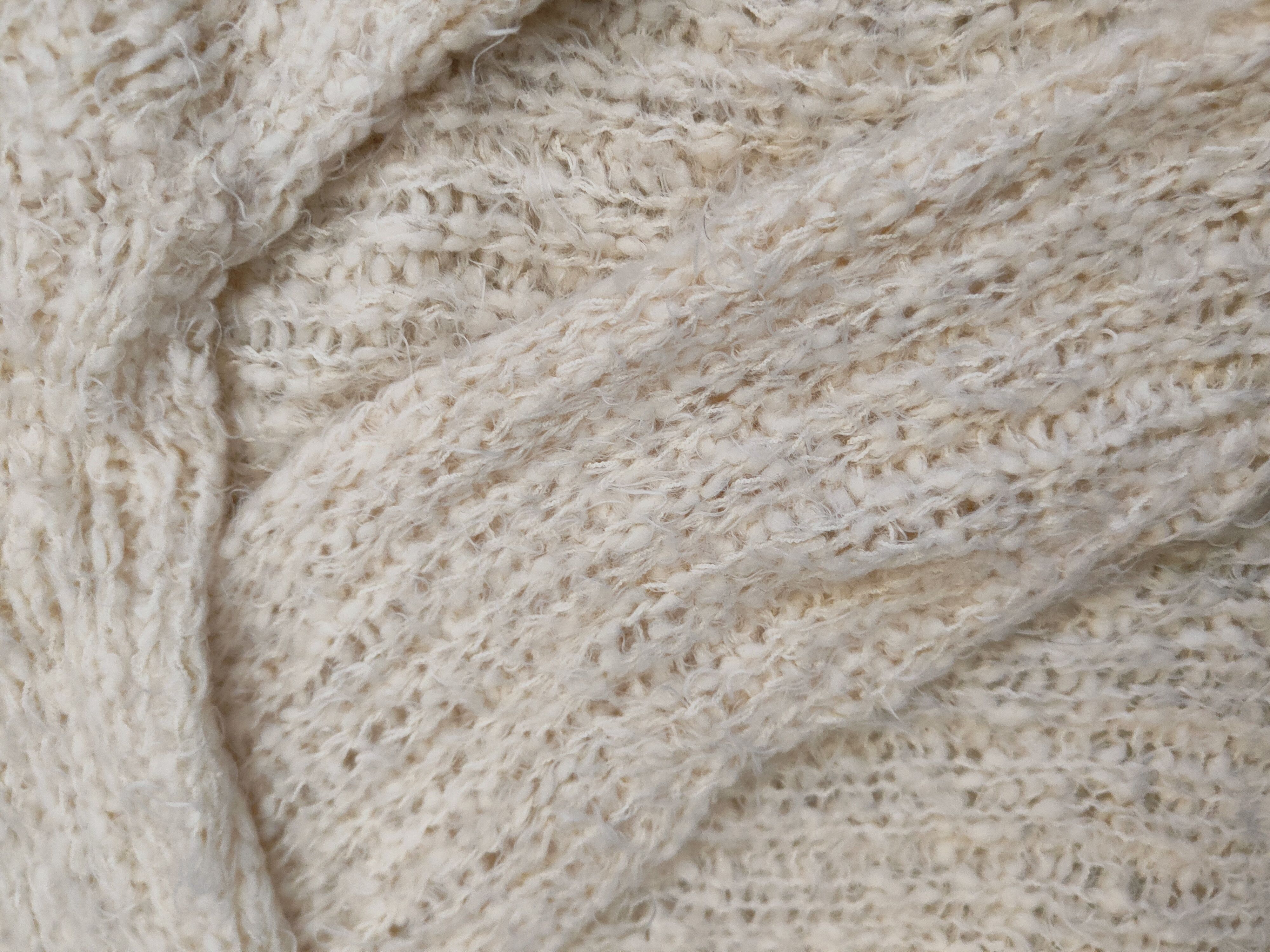 Japanese Brand DL Vis Cream Fur Mohair Knitwear #46-539 Size S / US 4 / IT 40 - 12 Thumbnail