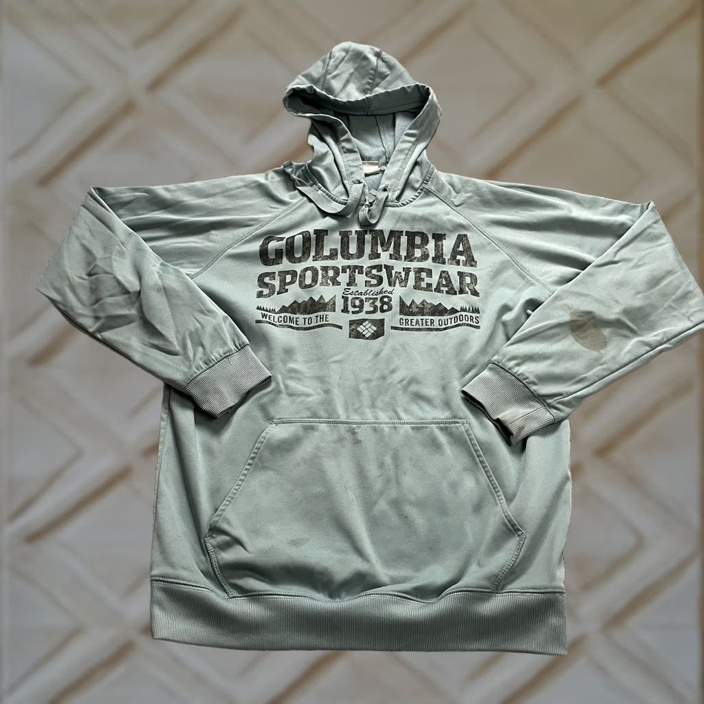 Vintage Columbia Hoodie Mens Medium Blue Pullover Logo Pocket Sweatshirt Sweatshirt Pullover Hooded Knit Cotton Regular Size US M / EU 48-50 / 2 - 1 Thumbnail