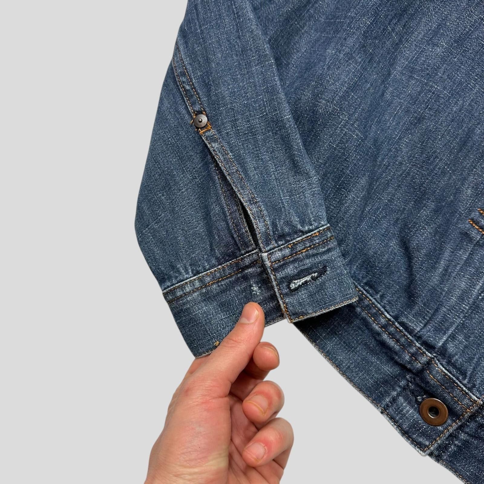 Miu Miu Miu Miu 2001 Runway Denim Fiammoto Pleated Work Jacket - S/M Size US M / EU 48-50 / 2 - 12 Thumbnail
