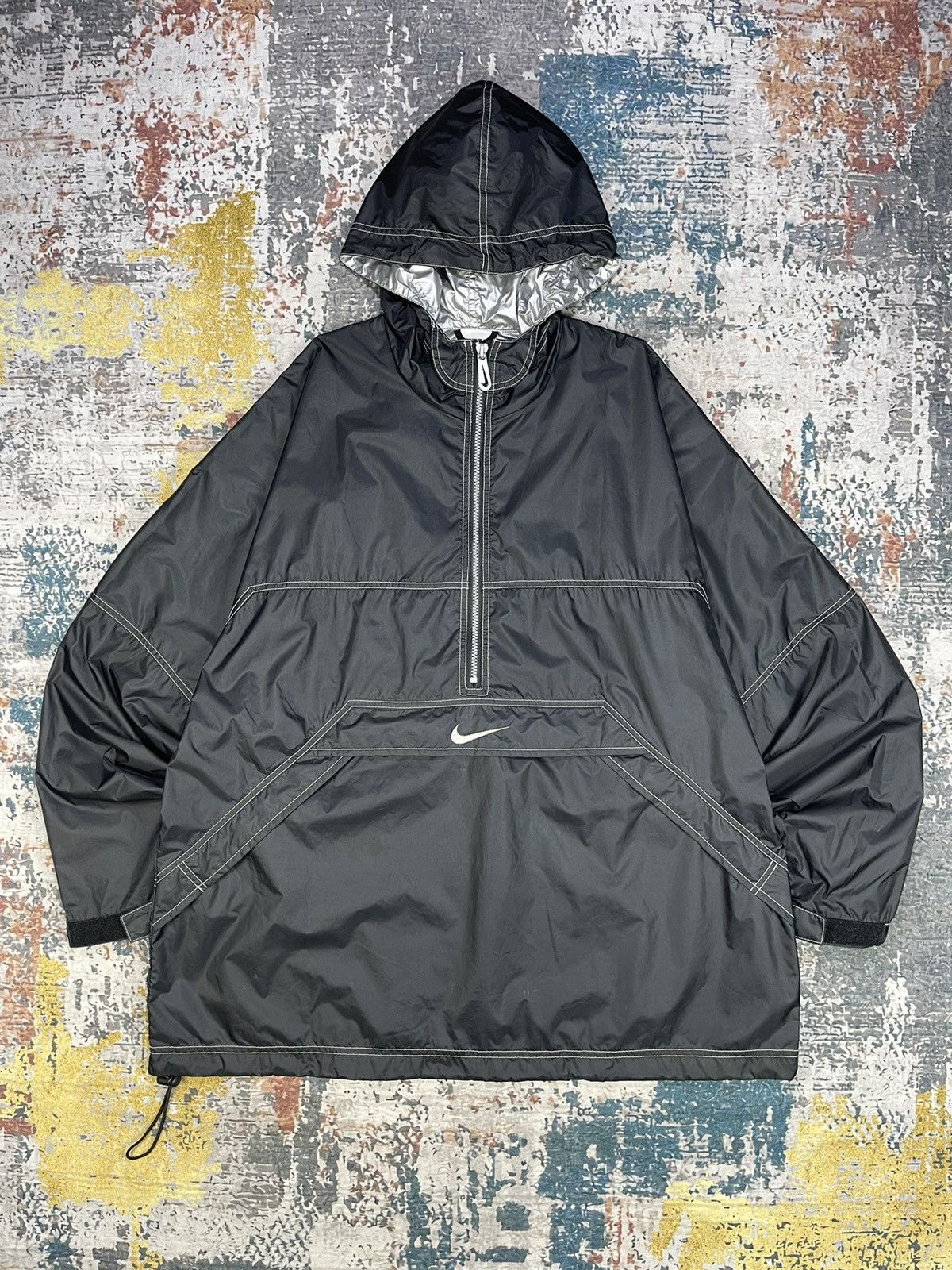 Nike Vintage 90s Nike Swoosh Anorak Back Hit Windbreaker Size US XL / EU 56 / 4 - 4 Thumbnail