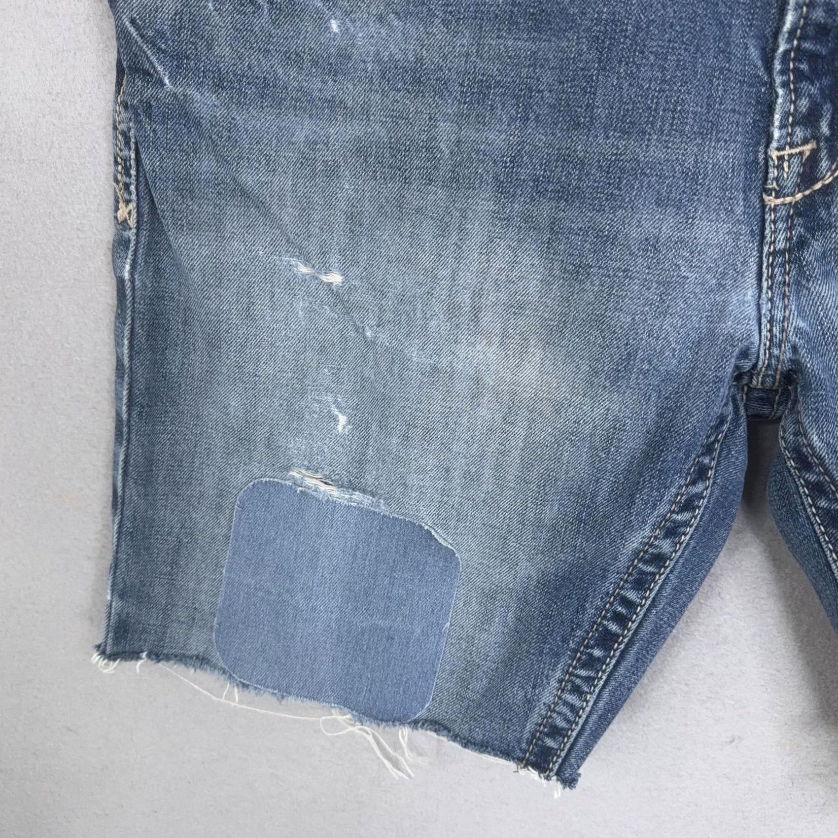 Ariat Ariat Shorts Mens 38 Blue M4 Relaxed Cutoff Distressed Jorts Patched Hem Size US 38 / EU 54 - 3 Thumbnail