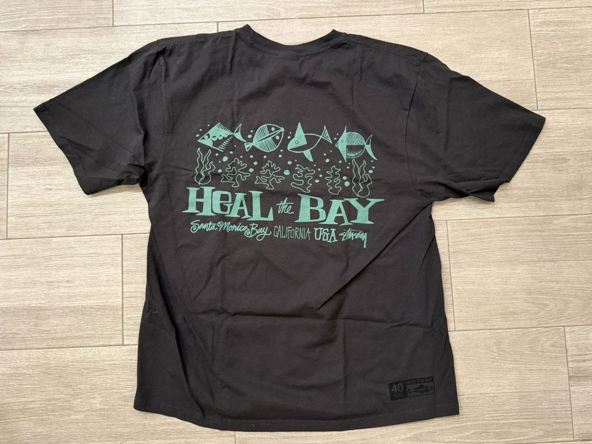Stussy Stussy Heal The Bay 40 Pigment Dyed Faded Black Tee Sz Large Size US L / EU 52-54 / 3 - 7 Thumbnail