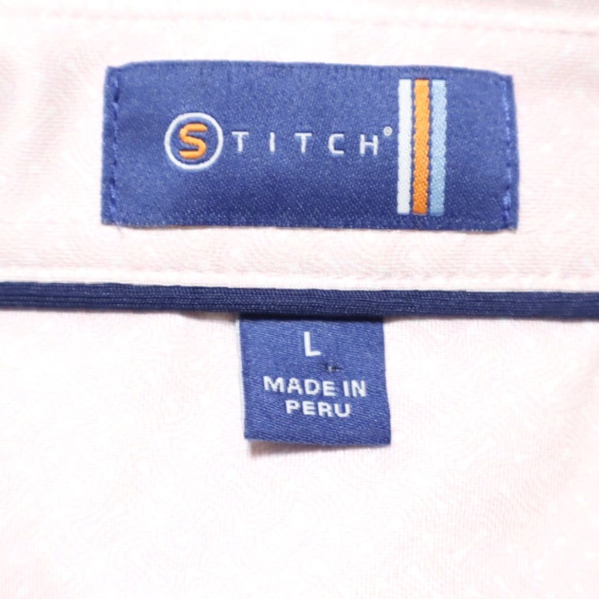 Vintage Stitch Golf Printed Stretch Polyester Solid Polo Shirt Pink Men's L Size US L / EU 52-54 / 3 - 5 Thumbnail