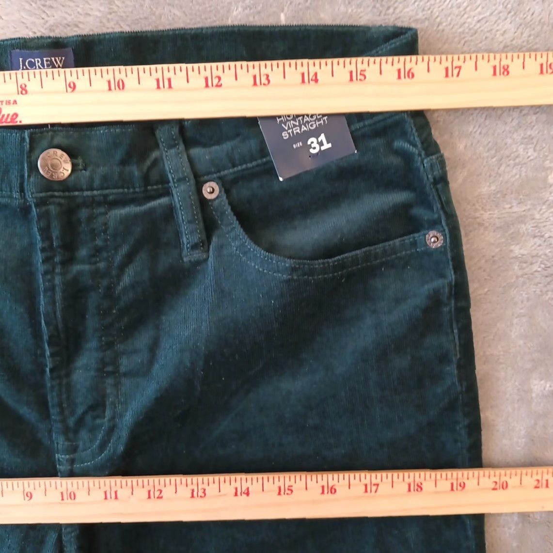 J.Crew J.Crew Pants Womens Size 31 Green Corduroy High Rise 32x27 Chino Straight Pockets Size 24" / US 00 / IT 34 - 2 Thumbnail