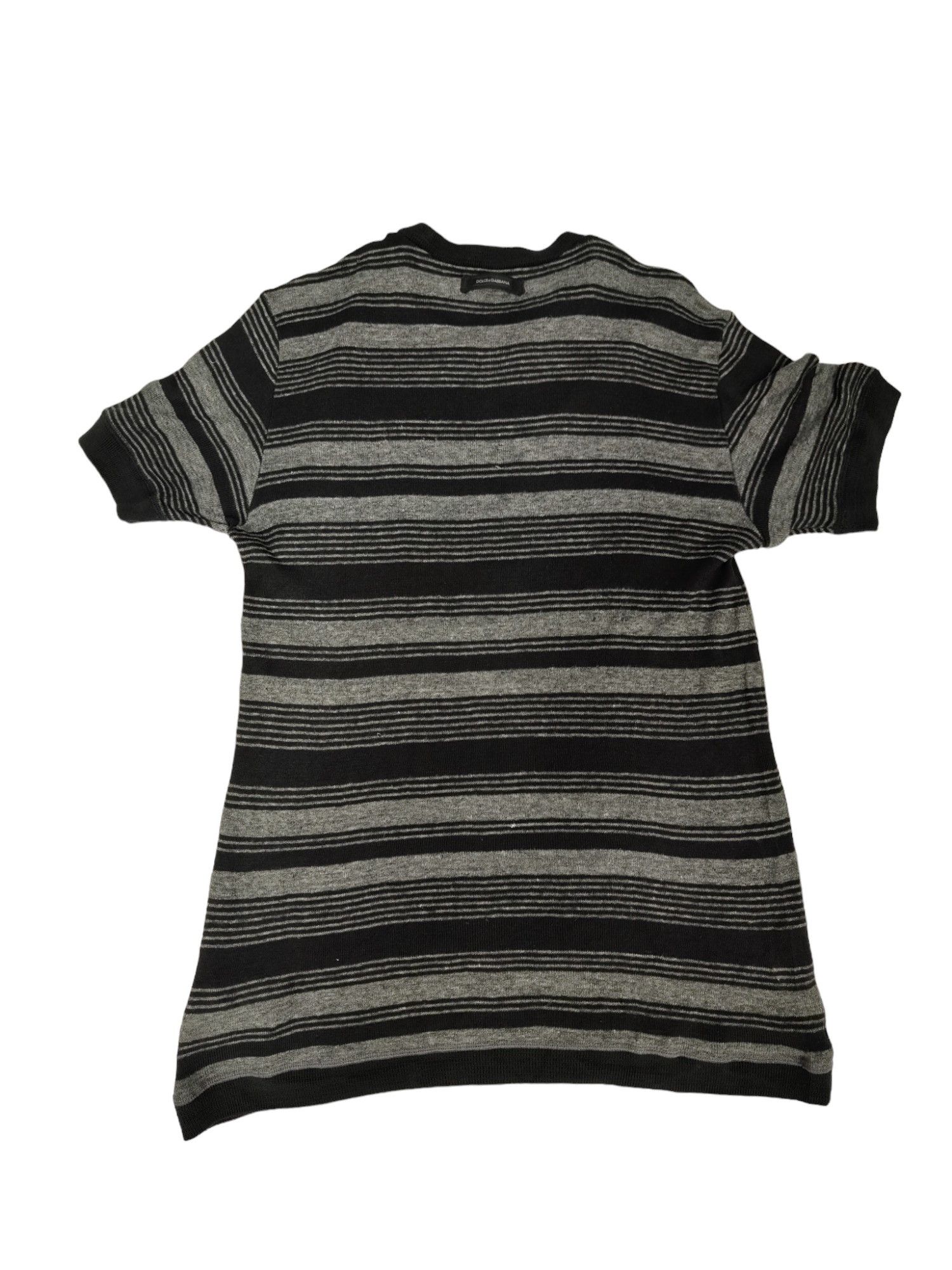 Dolce & Gabbana Dolce & Gabbana Black And Grey Striped Top Size US L / EU 52-54 / 3 - 2 Thumbnail