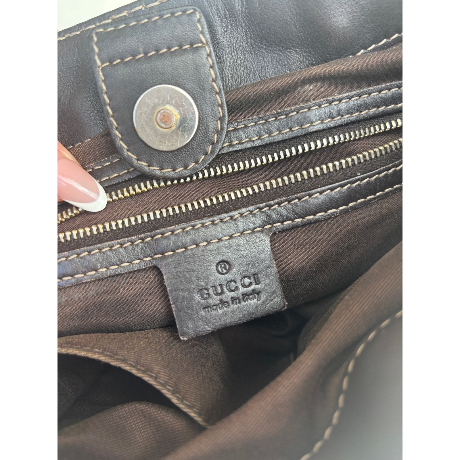 Gucci Gucci GG Brown Monogram Crystal Mix Handle Bag Size ONE SIZE - 9 Thumbnail