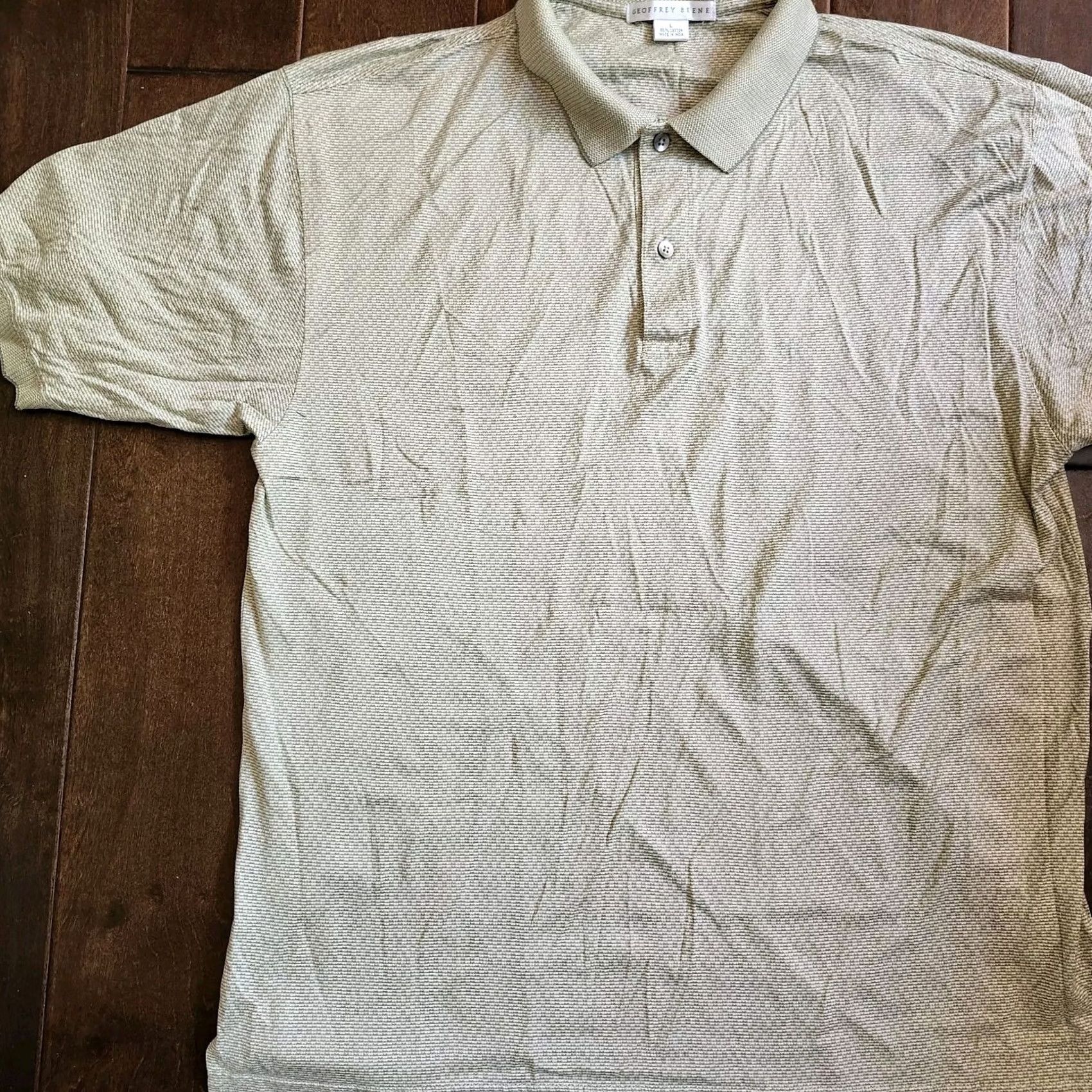 Geoffrey Beene Geoffrey Beene Polo Shirt Short Sleeve - Men - L - Gray - 100% Cotton - Solid - Button Collar - Casual, Travel, Business - Regular Fit Size US L / EU 52-54 / 3 - 2 Thumbnail