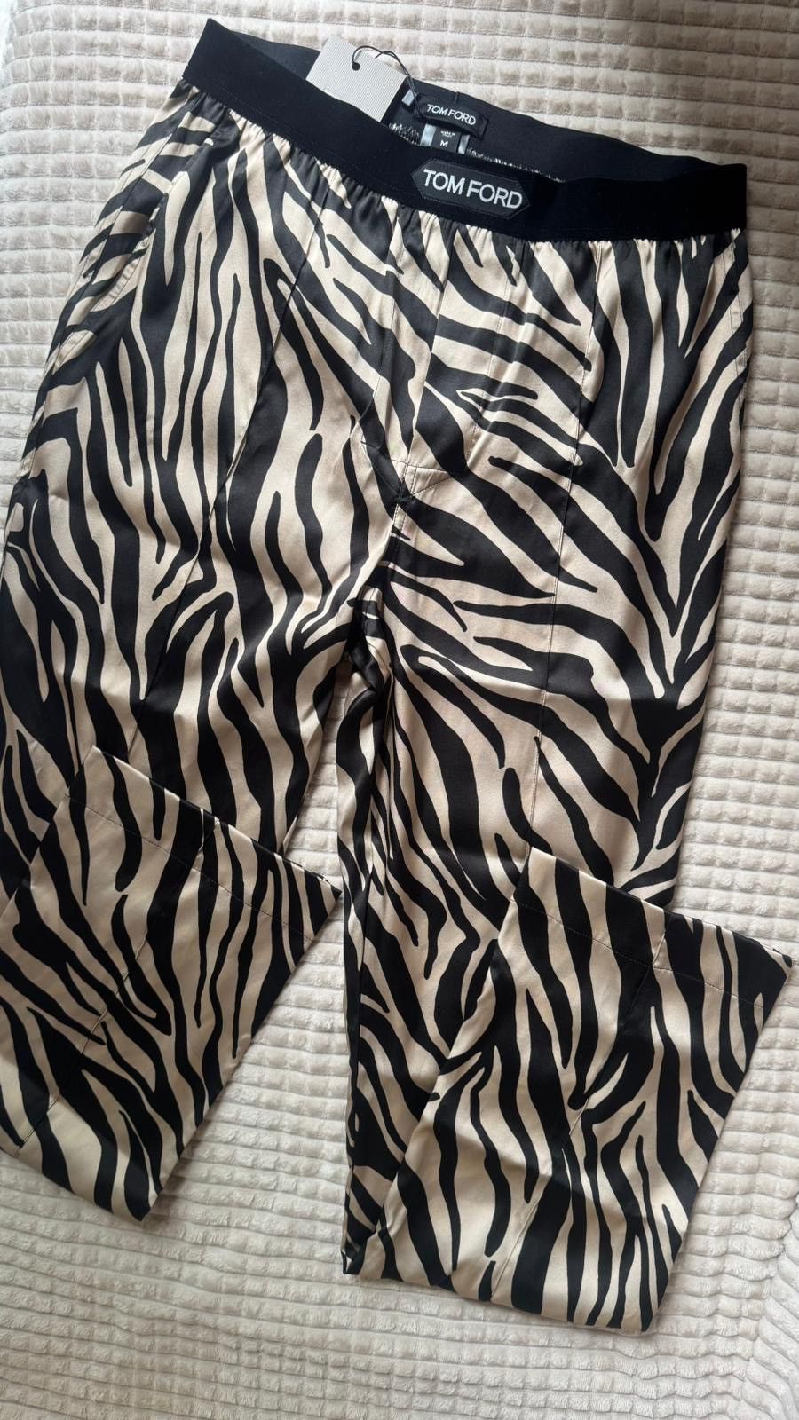 Tom Ford SILK SATIN PIJAMA PANTS zebra detailing Size US 32 / EU 48 - 3 Thumbnail