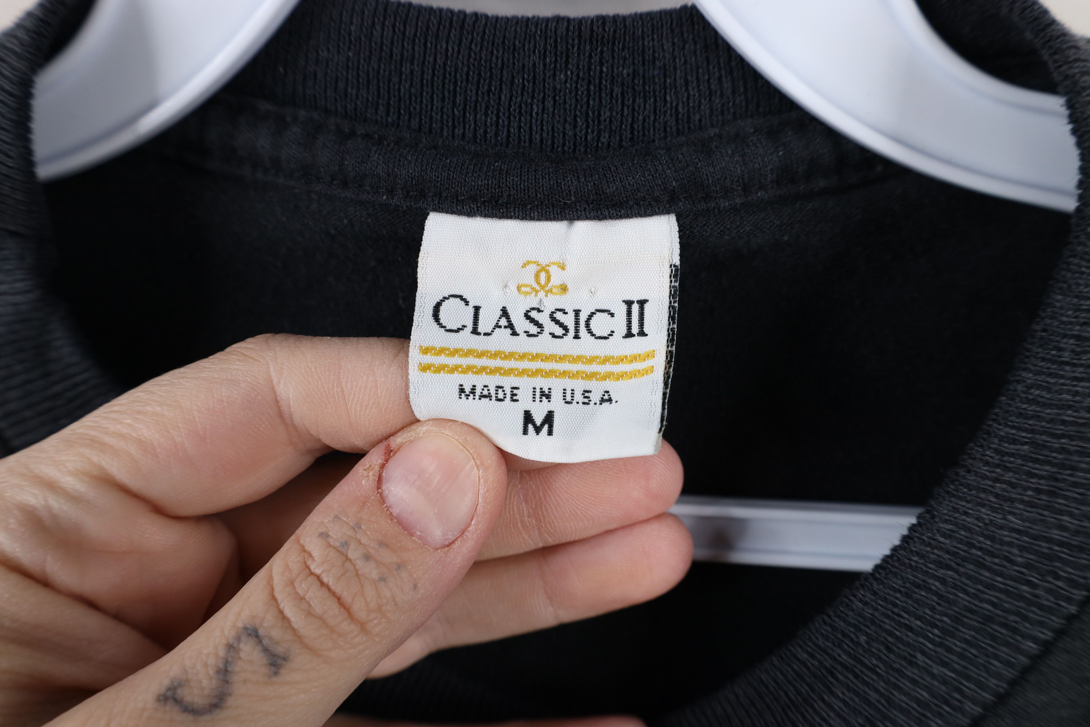 Vintage Vintage 90s Streetwear Blank Pocket T-Shirt Black Cotton USA Size M / US 6-8 / IT 42-44 - 7 Thumbnail