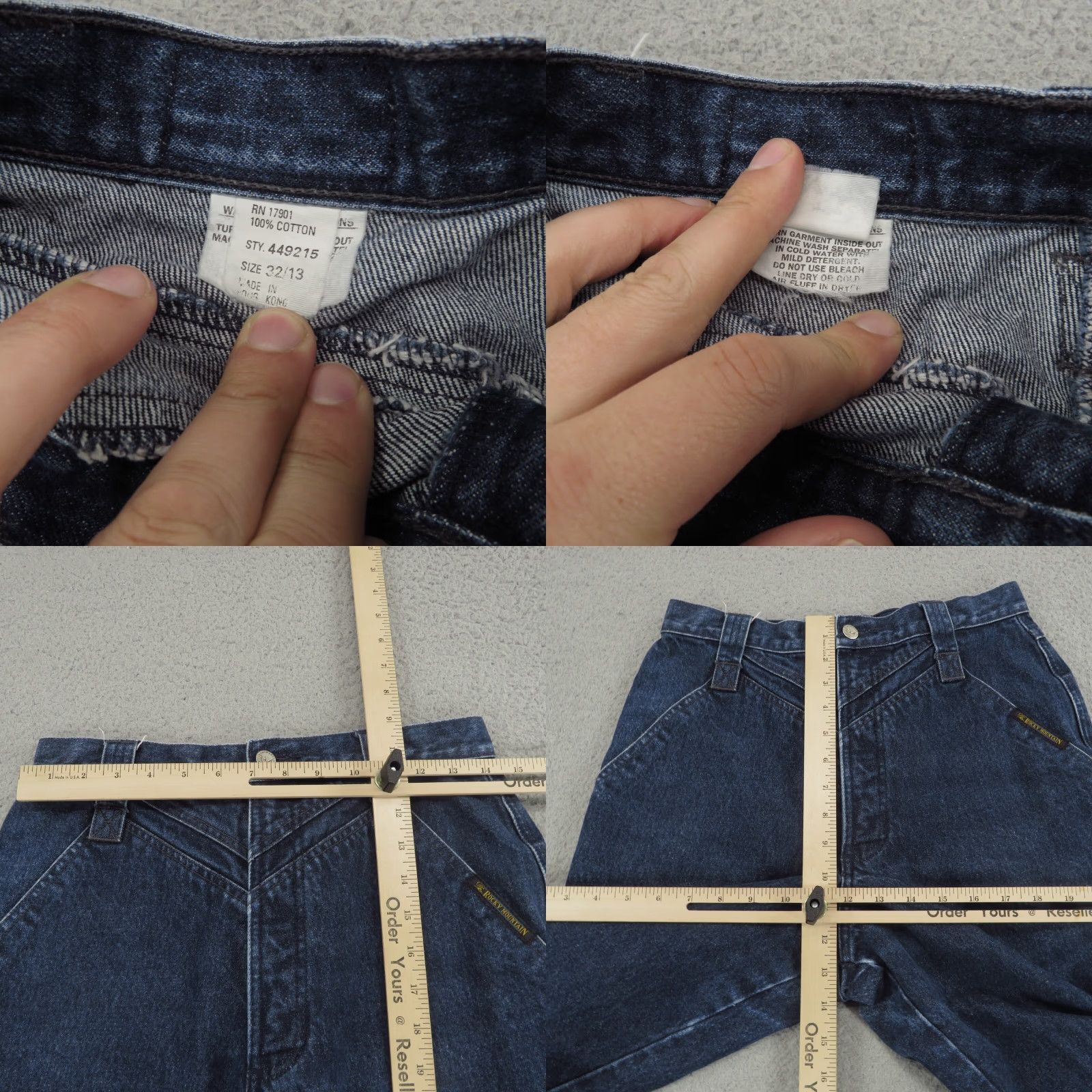 Vintage VINTAGE Rocky Mountain Jeans Womens 28x36/32x13 Blue BareBack Western Riding Denim Jeans Shirt? Size 34" / US 12 / IT 48 - 8 Thumbnail
