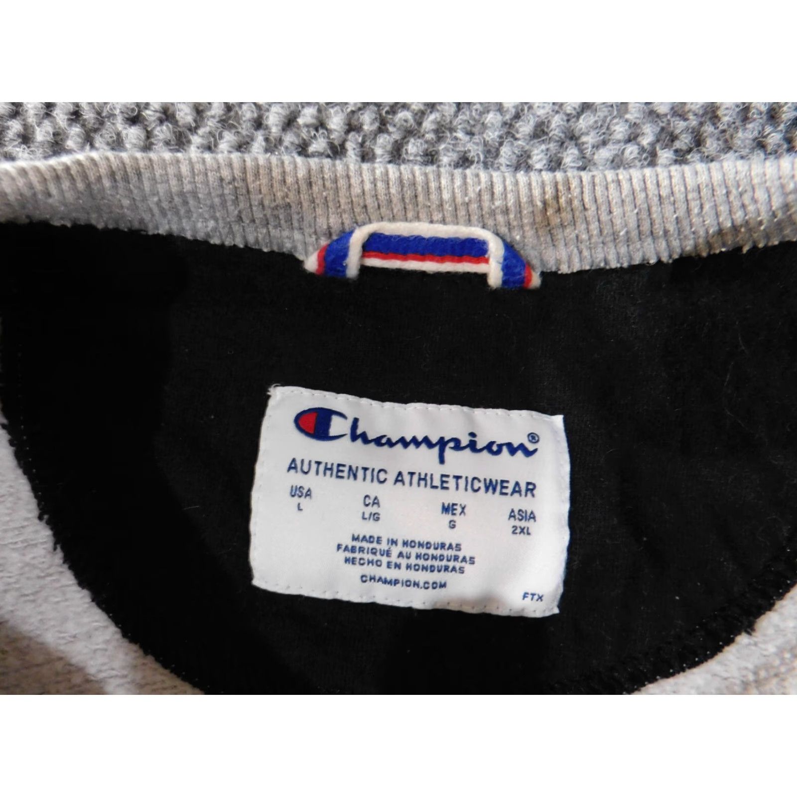 Champion Champion Sweatshirt Men L Gray Logo Crewneck Long Sleeve Knit Pockets Vintage Retro Style Pullover Classic Fit Regular Size US L / EU 52-54 / 3 - 4 Thumbnail