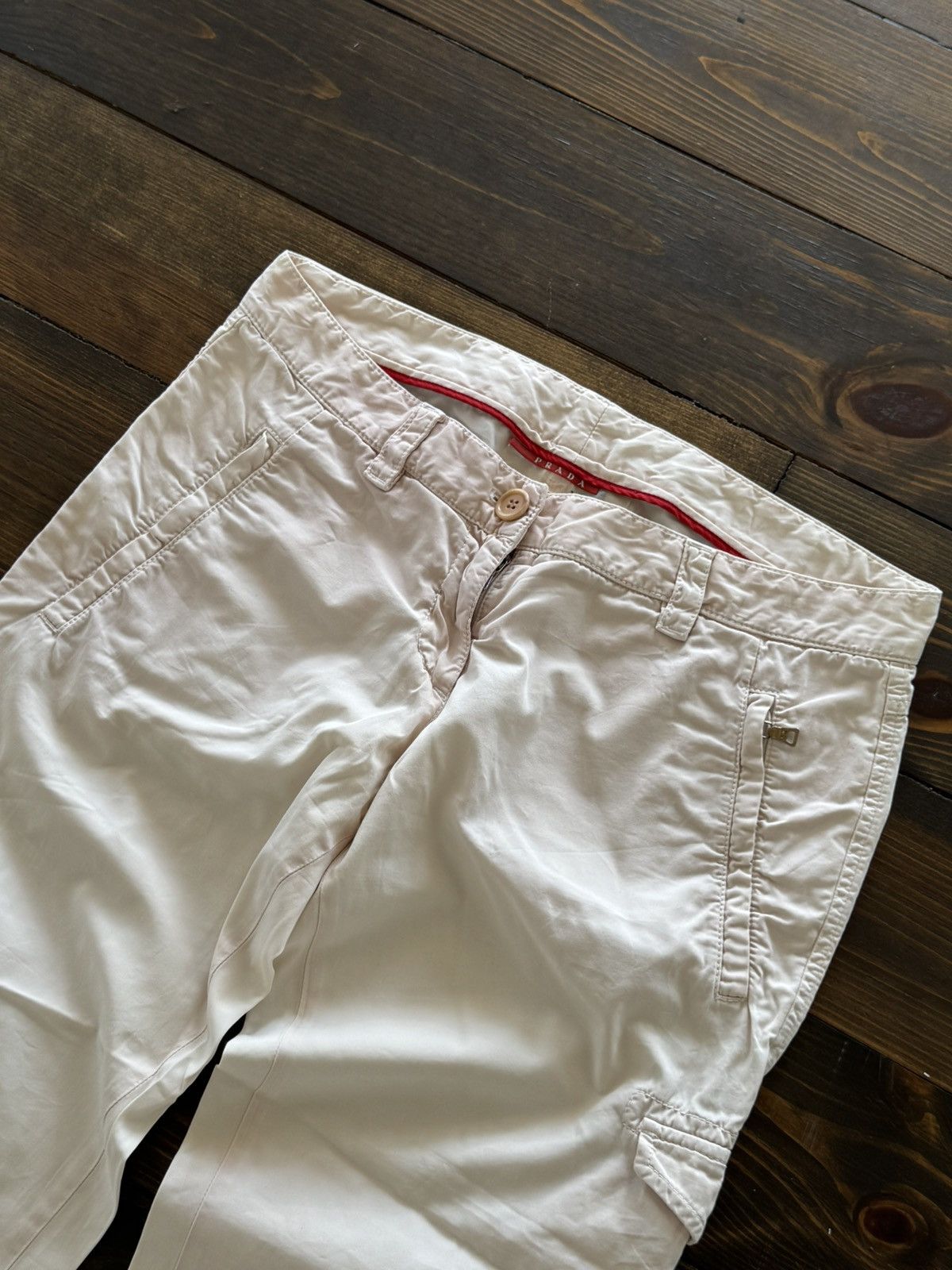 Prada Prada 00s Archive White/Pink Glamour Cargo Pants Size 34" / US 12 / IT 48 - 7 Thumbnail