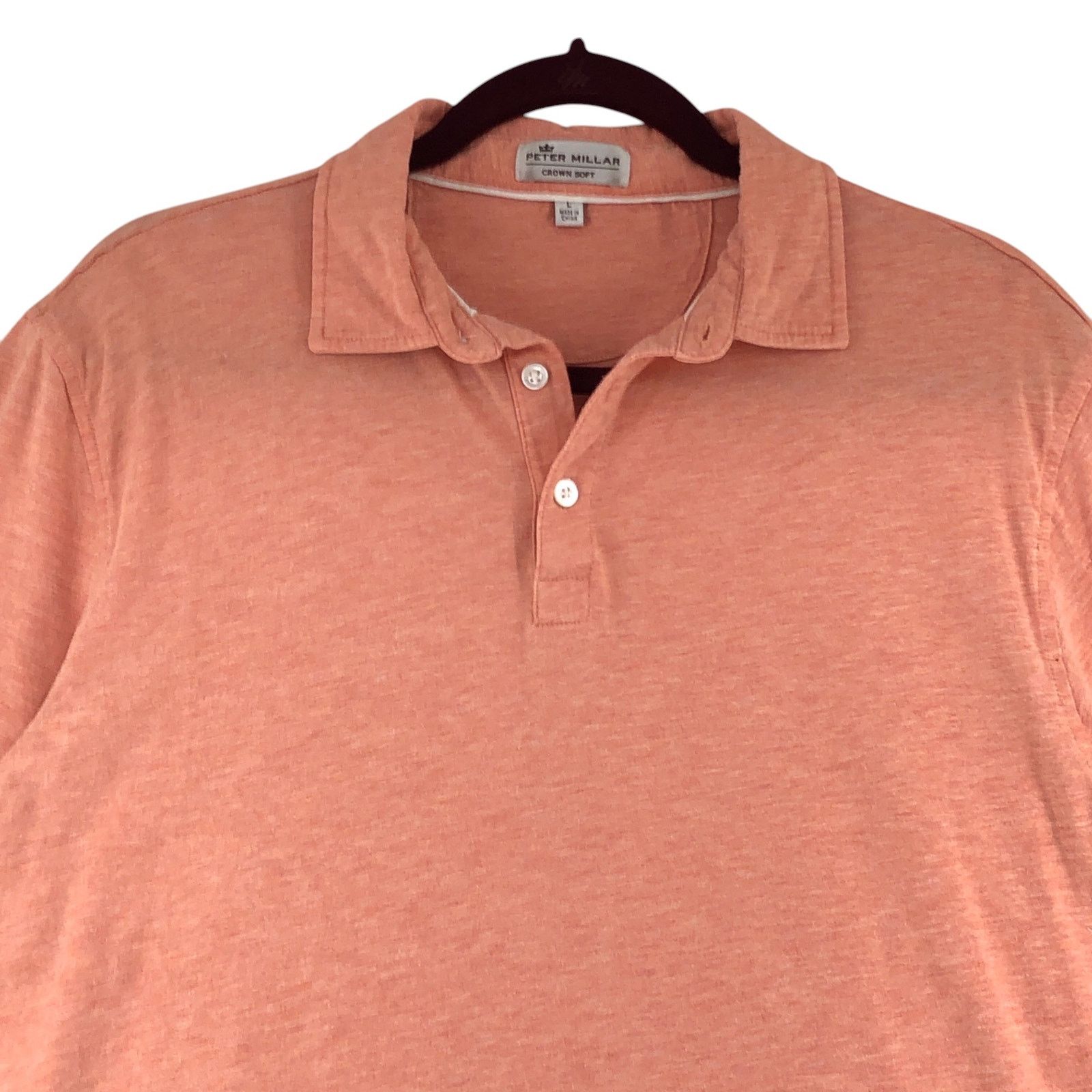 Peter Millar Peter Millar Size L Polo Shirt Crown Soft Melange Orange Size US L / EU 52-54 / 3 - 2 Thumbnail