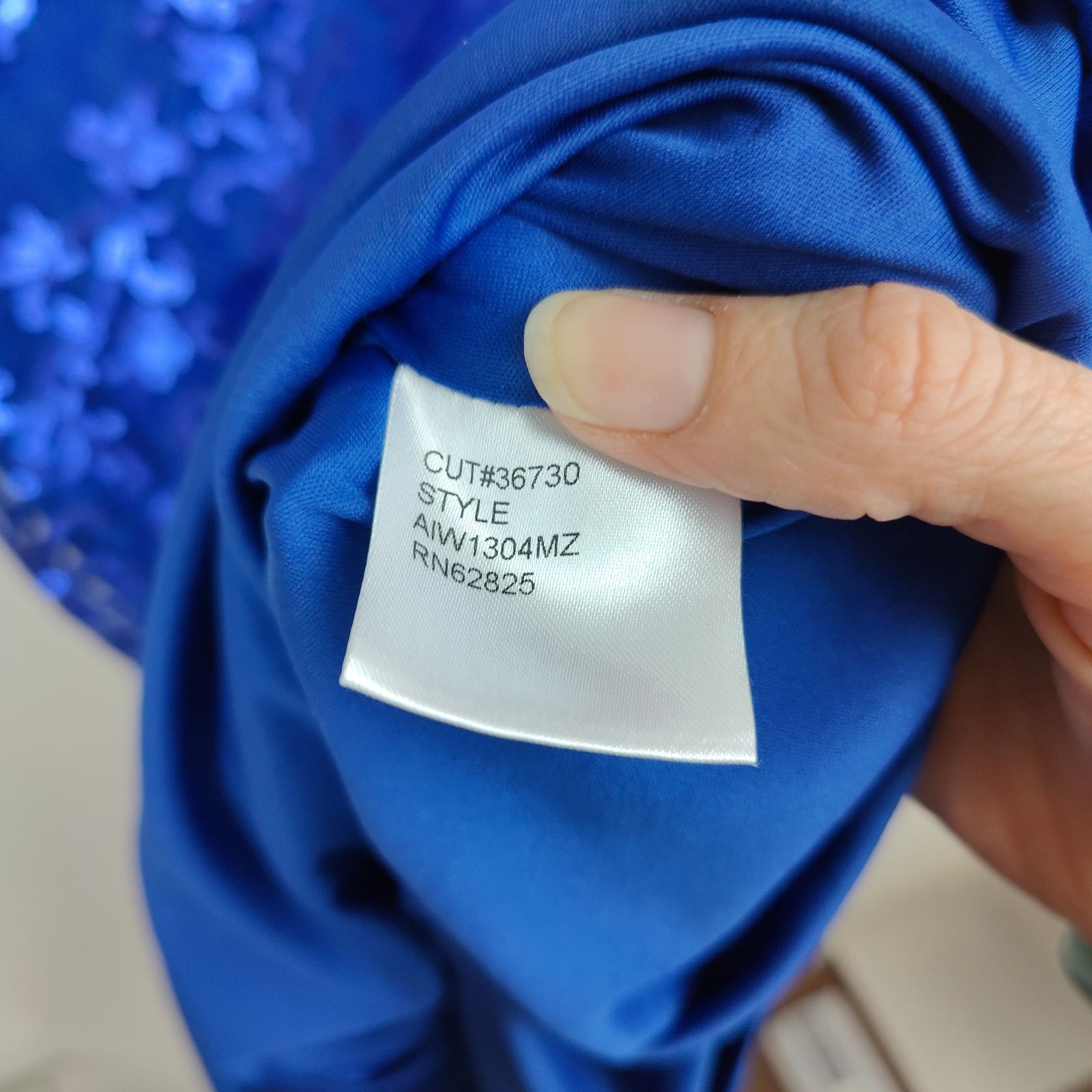 Tadashi Shoji Tadashi Shoji Dress Womens 4 Royal Blue Sequin Lace V-Neck Size S / US 4 / IT 40 - 7 Thumbnail