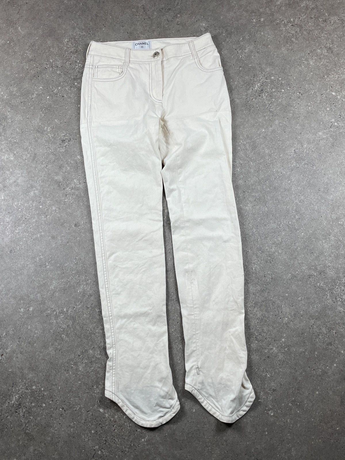Chanel Vintage y2k chanel big logo jeans luxury designer pants Size 24" / US 00 / IT 34 - 2 Thumbnail