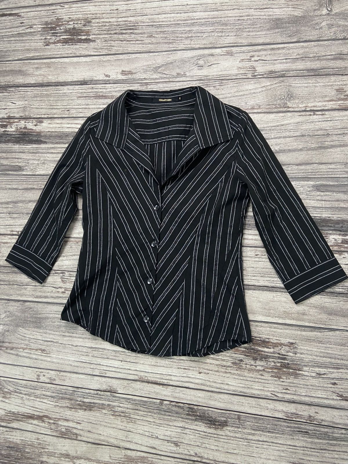 Tornado Mart 2000s Tornado Mart Sirens Officer Striped Open Collar Shirt Size S / US 4 / IT 40 - 6 Thumbnail