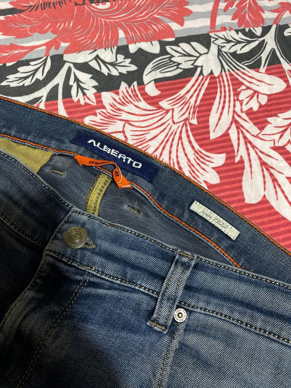 Alberto × Vintage Alberto Men Jeans Trousers Cotton REGULOR SLIM FIT Size US 35 - 5 Thumbnail