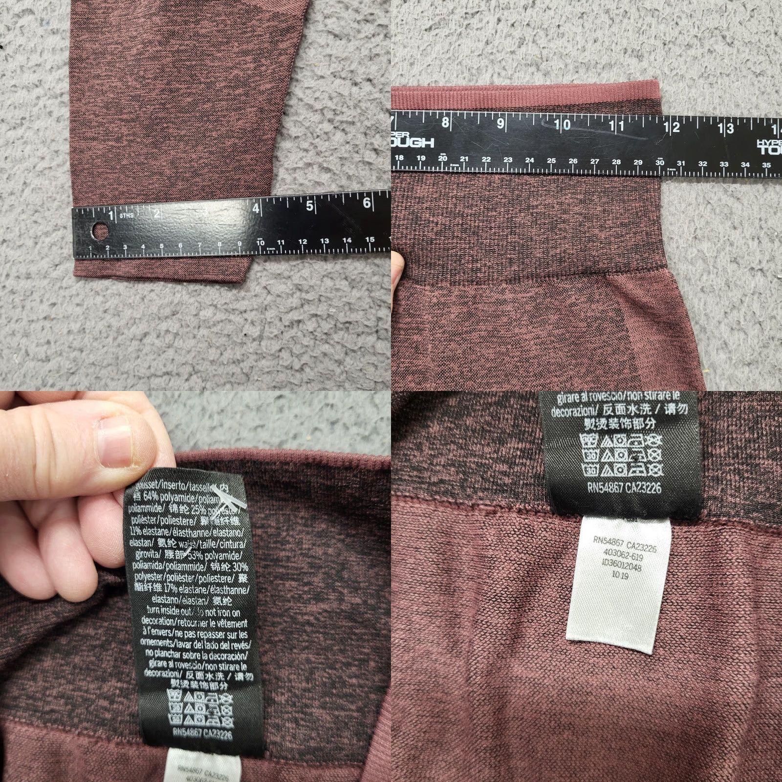 Vintage PINK Victoria’s Secret Seamless Leggings Womens S Burgundy Athleisure AH0473 Size 28" / US 6 / IT 42 - 8 Thumbnail