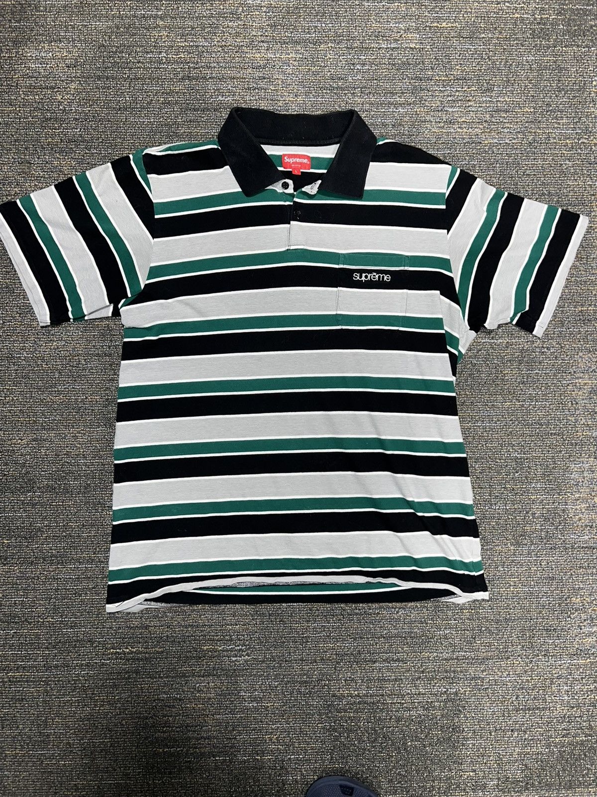 Supreme Striped Polo | Grailed