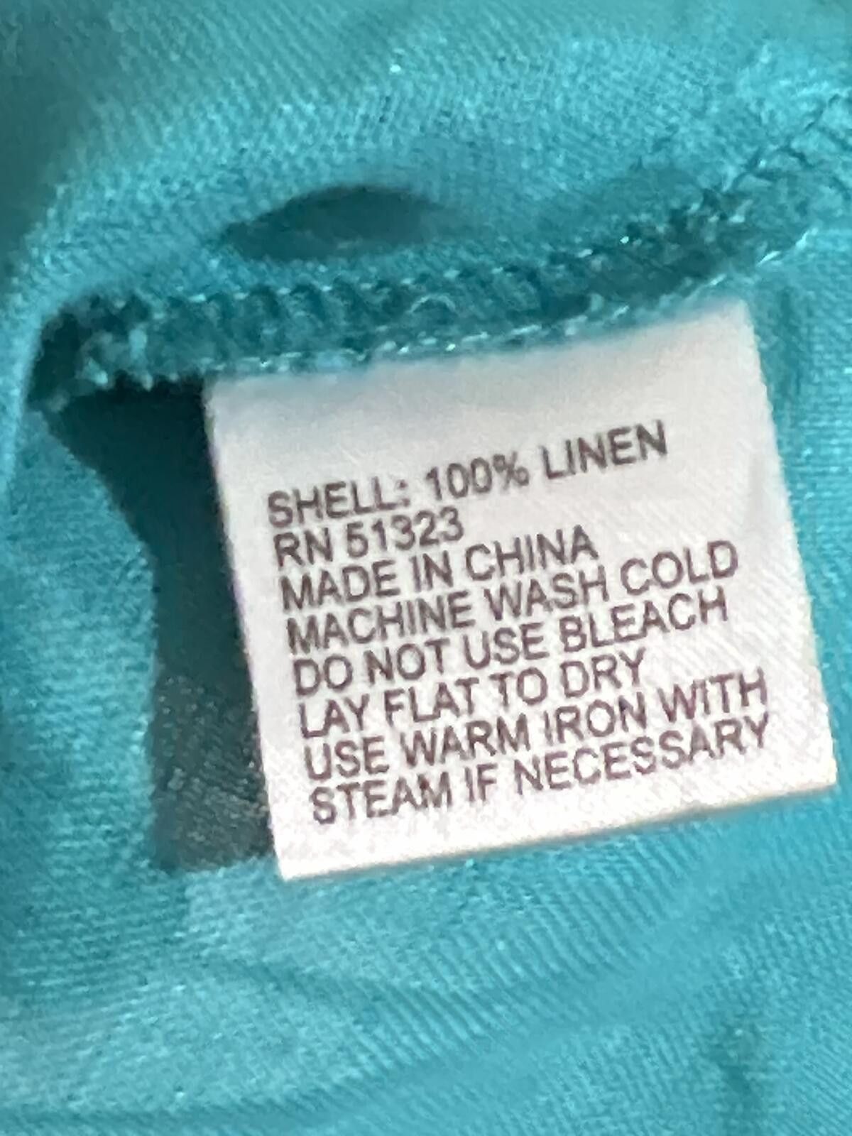 Preston & York Preston & York Women's Turquoise Linen Tunic Top Size L Size L / US 10 / IT 46 - 4 Thumbnail