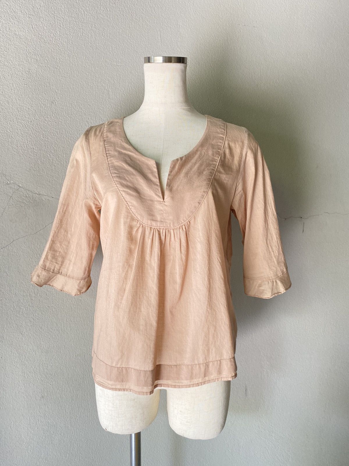 Zucca Zucca Peach Cotton Blouse Size M / US 6-8 / IT 42-44 - 11 Thumbnail