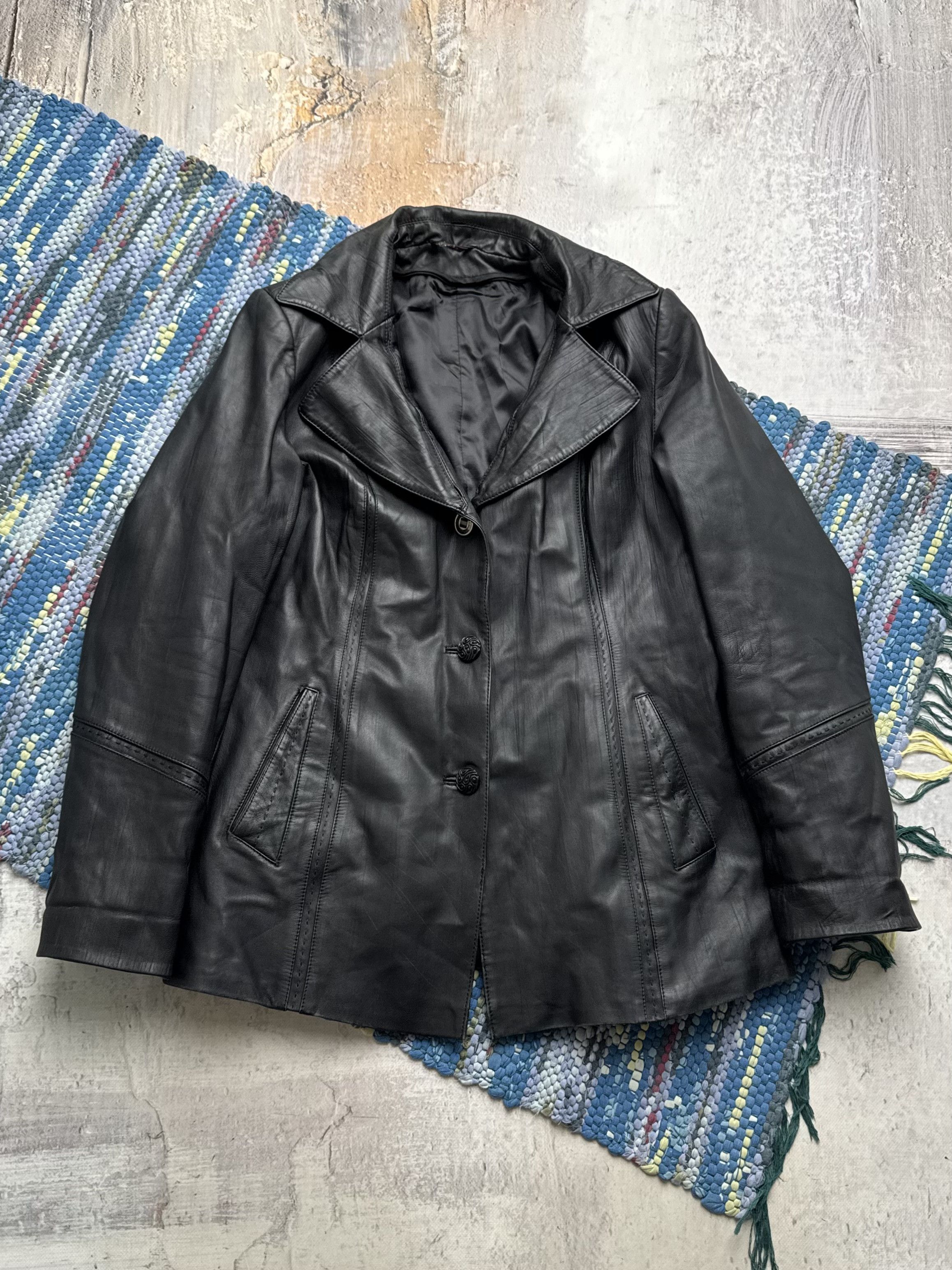 Vintage Vintage Genuine Leather Jacket Button Front Casual Coat Size L / US 10 / IT 46 - 1 Thumbnail