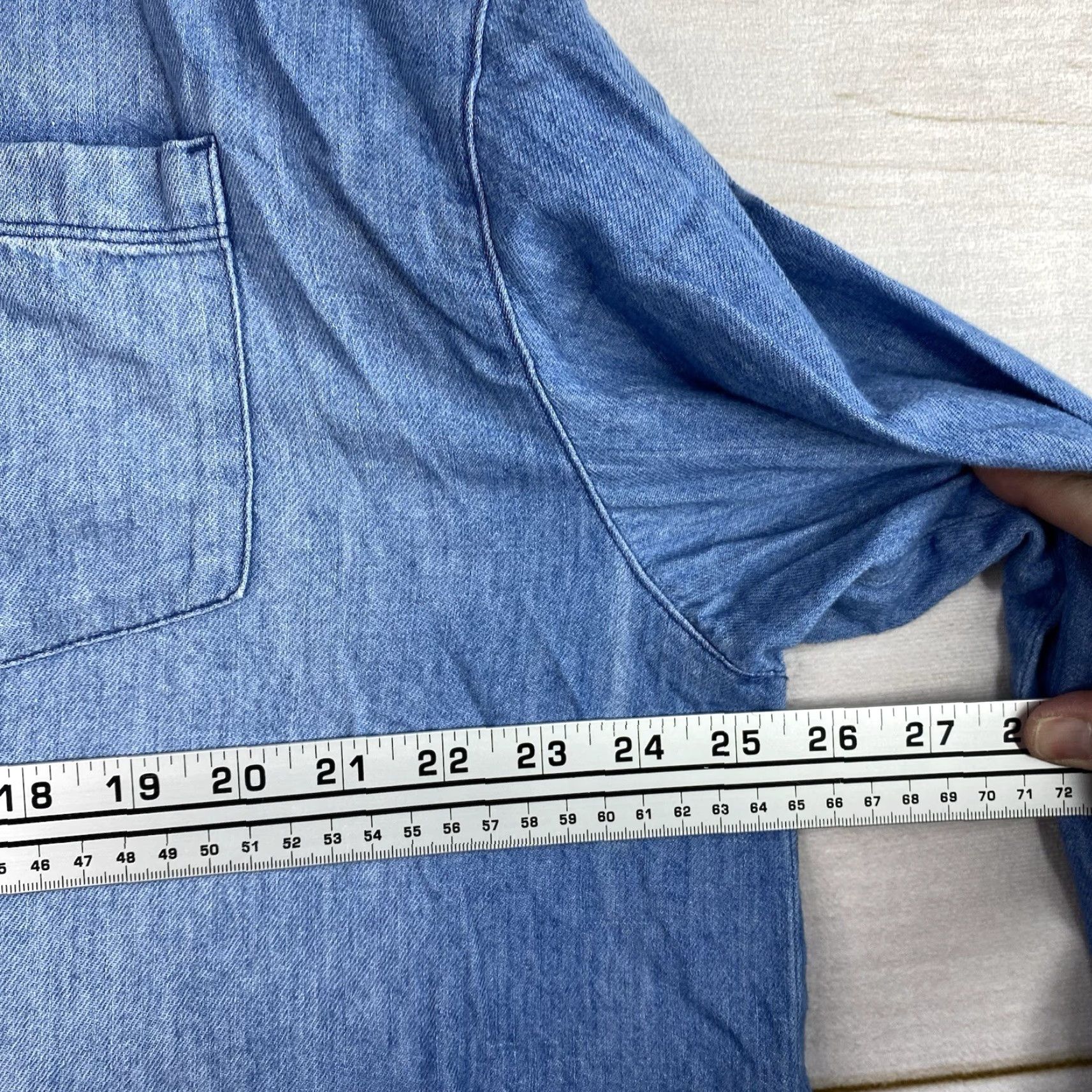 Old Navy Old Navy Shirt Women L Denim Button-Up Chambray Pocket Relaxed Casual Boho Beach 90s style Retro California Nautical Size L / US 10 / IT 46 - 3 Thumbnail
