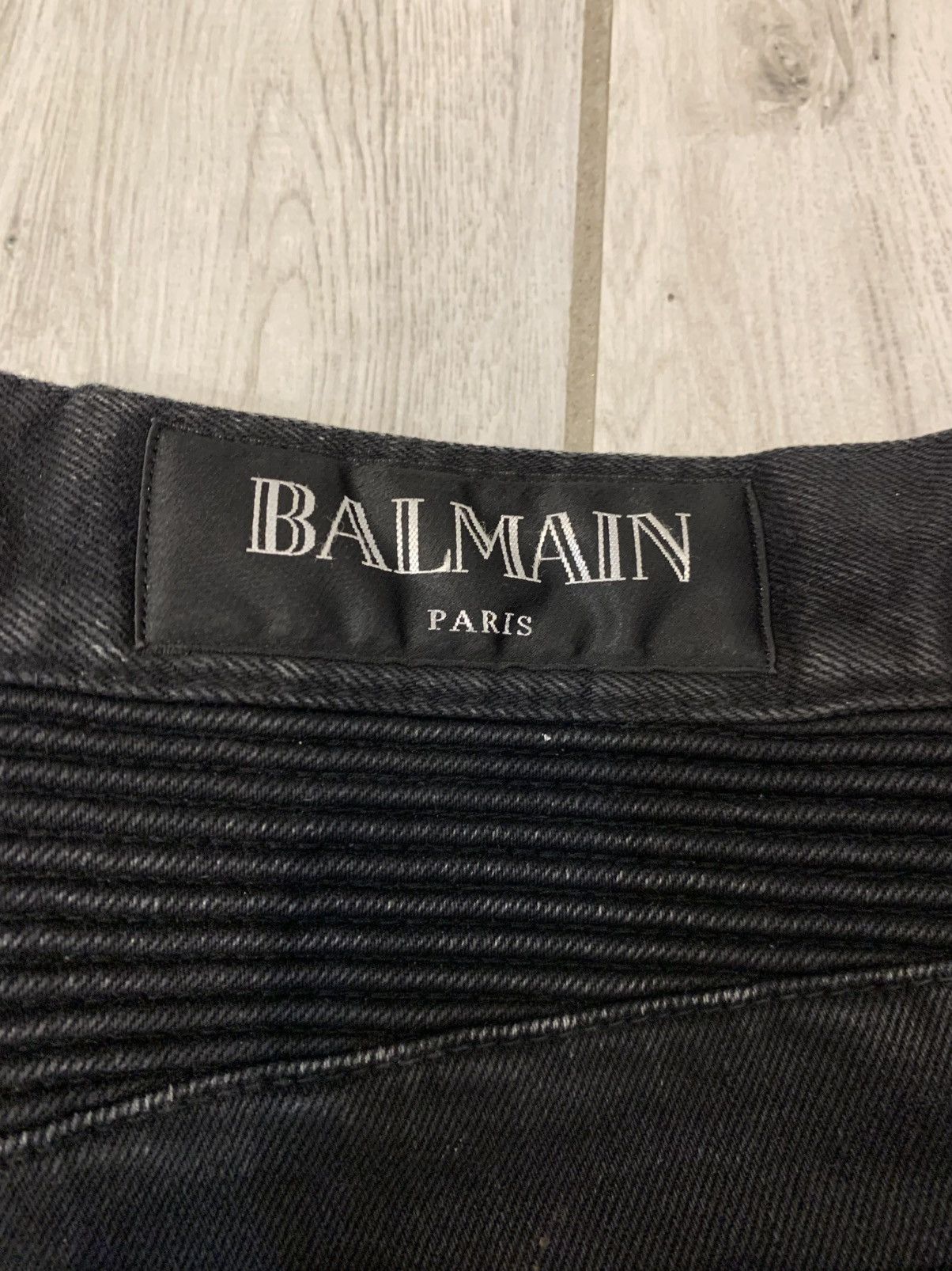Balmain Balmain Black Biker Jeans Size US 29 - 4 Thumbnail