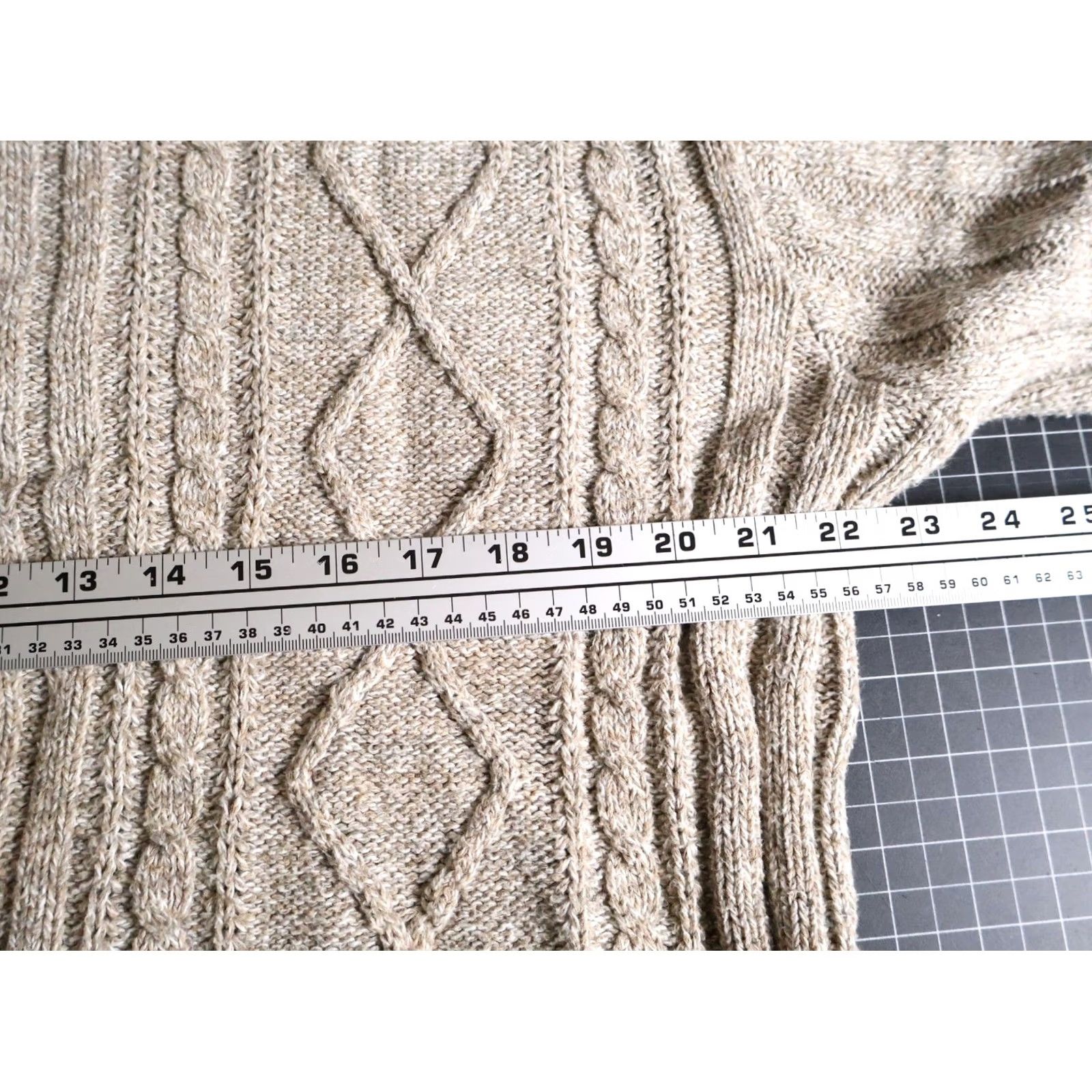 Haggar Haggar Cable Knit Sweater Men XL Beige Cotton Knit Crewneck Vintage Preppy Dad Style pullover Size US XL / EU 56 / 4 - 5 Thumbnail