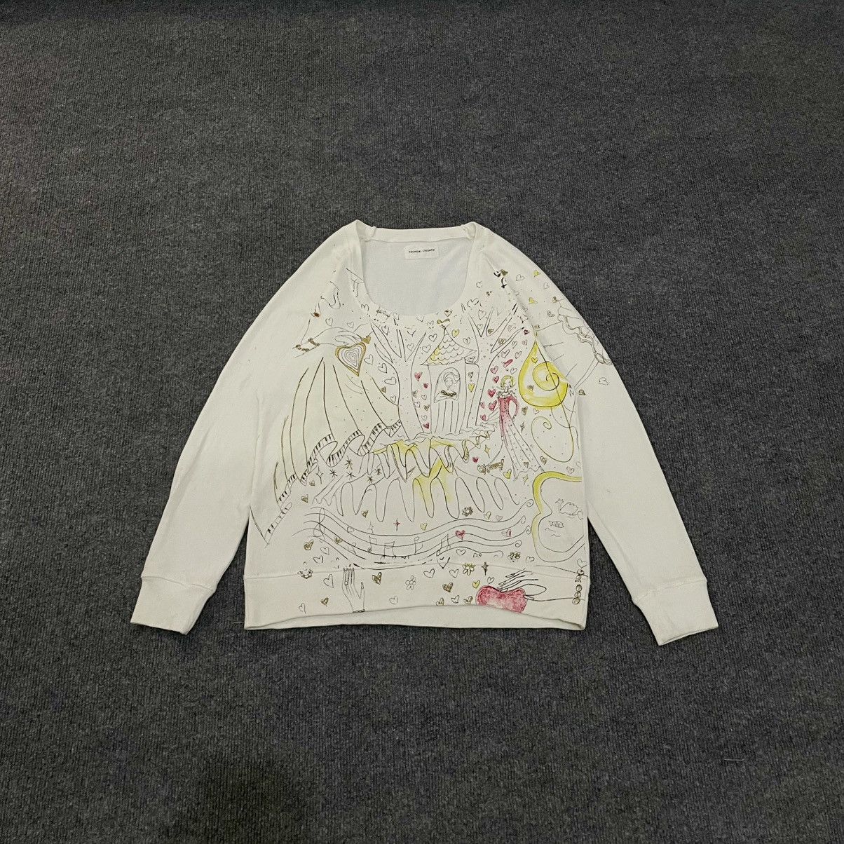 Issey Miyake Tsumori Chisato Hand Drawn Fantasy Print Sweatshirt Size XS / US 0-2 / IT 36-38 - 1 Thumbnail