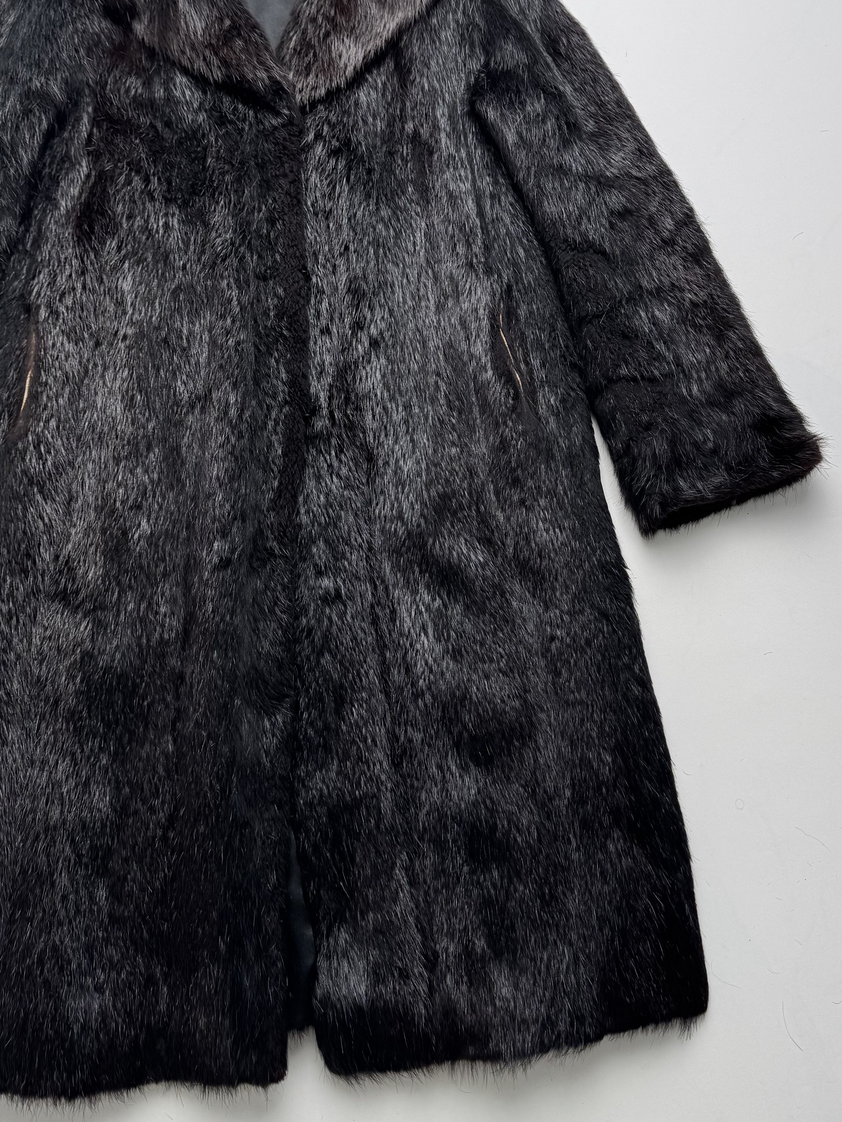 Vintage Vintage Long Real Fur Coat B8(V417)E2 Size L / US 10 / IT 46 - 4 Thumbnail
