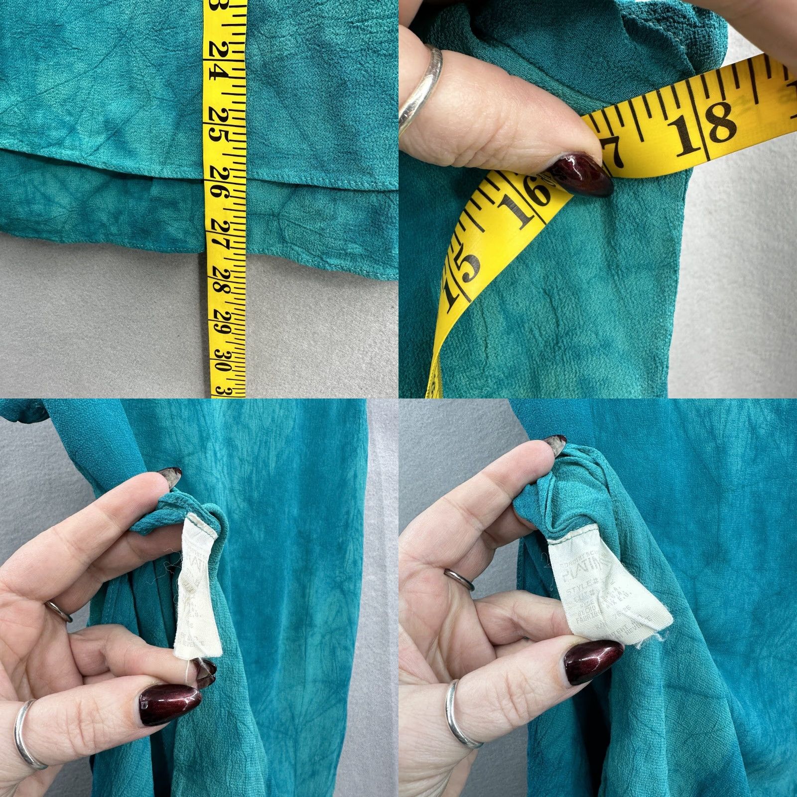 Vintage VINTAGE Dorothy Schoelen Blouse Womens Petite Small Wrap USA Y2K Retro 90s Blue Size S / US 4 / IT 40 - 9 Thumbnail