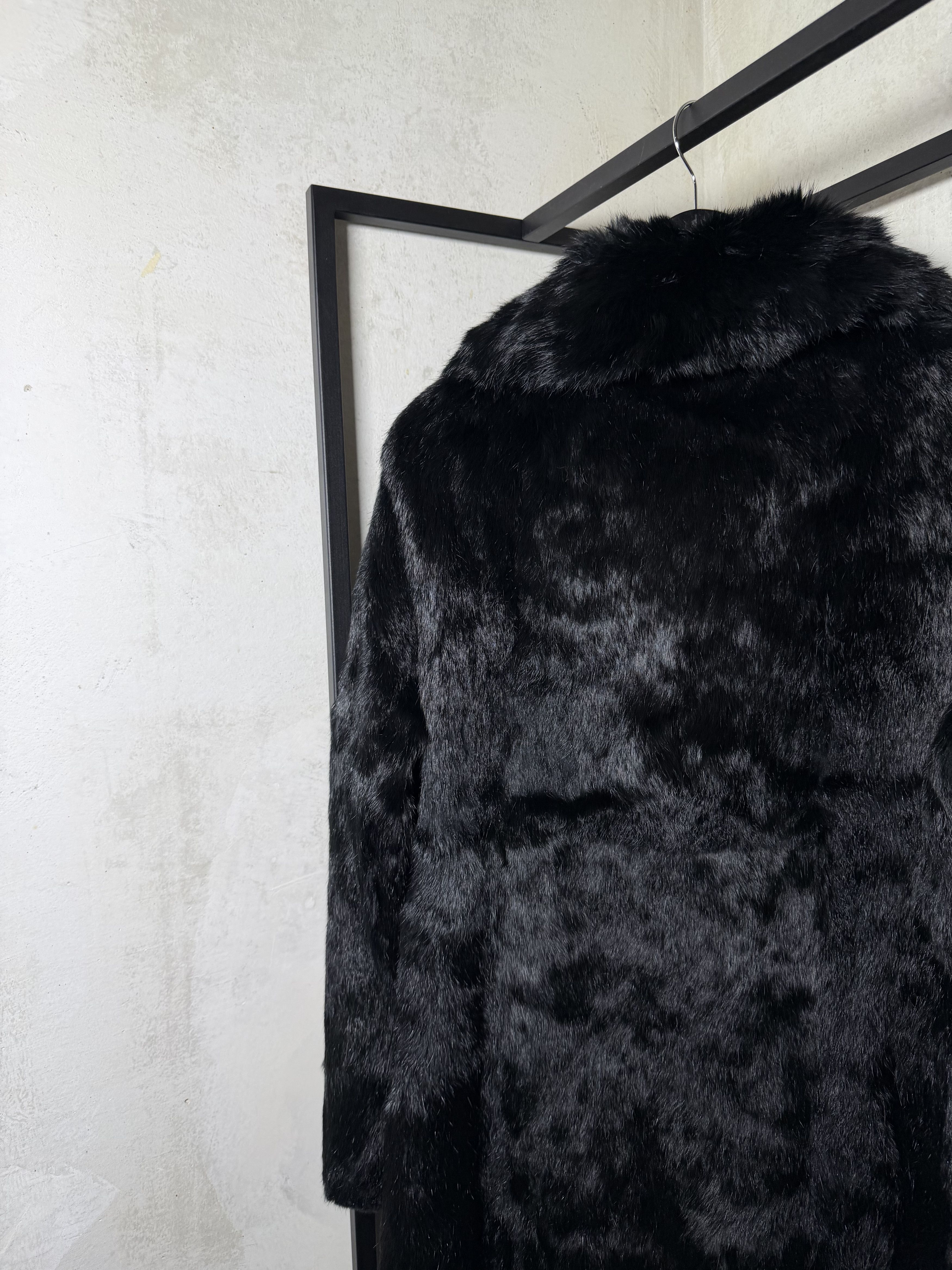 Marni Vintage Marni Black Coney Fur Coat With Satin Lining Size XXL / US 16-18 / IT 52-54 - 7 Thumbnail