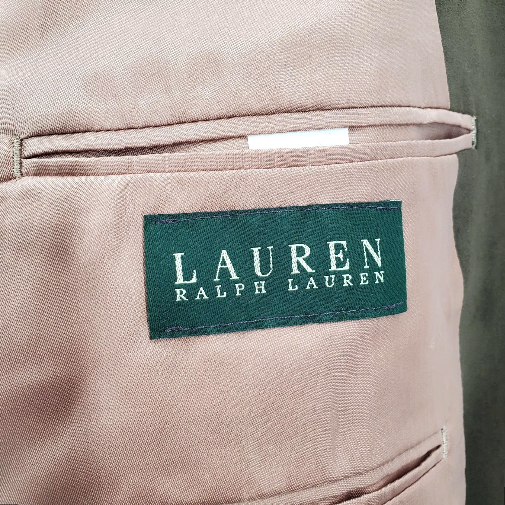 Ralph Lauren VINTAGE Lauren Ralph Lauren Blazer Mens 44R Olive Green Faux Suede Two Button Jacket Size 44R - 2 Thumbnail