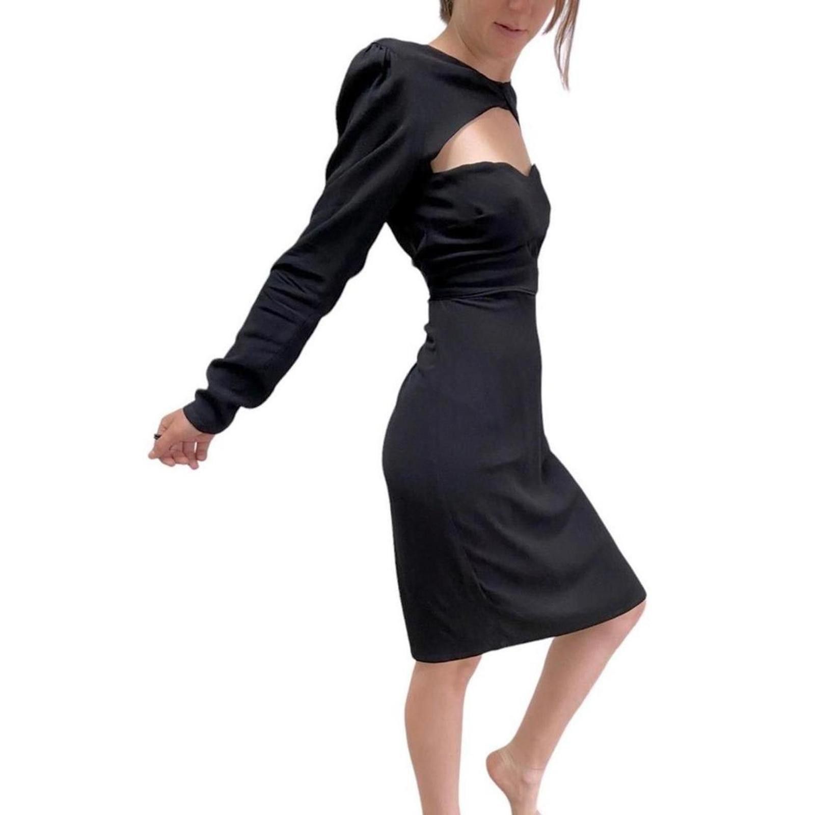 Designer Reformation Crepe Peek-a-Boo Sweetheart Cocktail Dress 12 Size XL / US 12-14 / IT 48-50 - 3 Thumbnail
