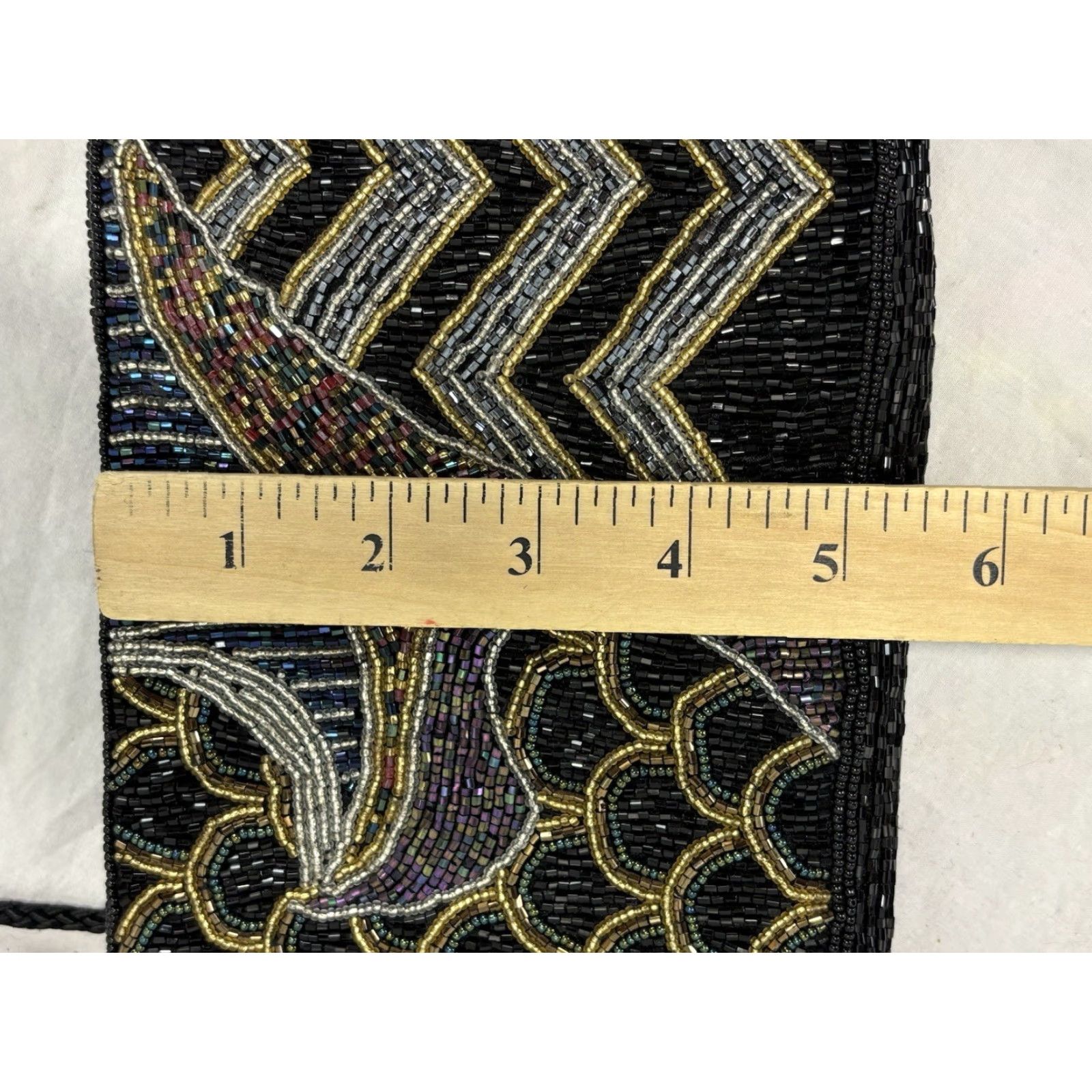 CLOSED VINTAGE Handmade Beaded Shoulder Purse Bag Women Formal Black Eveningwear Zip Close Size ONE SIZE - 8 Thumbnail