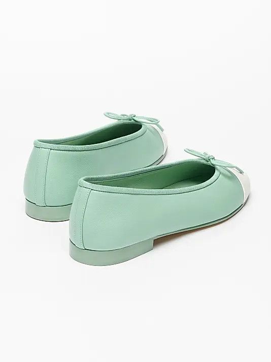 Chanel os11x0426 Ballet Flats in Light Green/White Size US 8 / IT 38 - 3 Thumbnail