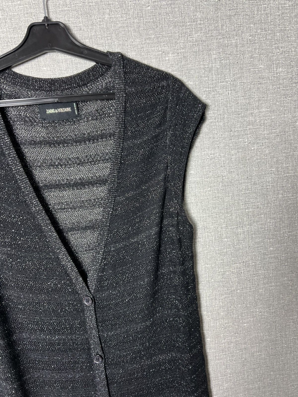 Zadig & Voltaire Zadig Voltaire Marty Pointelle Crl Long Button Cardigan Mesh Size L / US 10 / IT 46 - 4 Thumbnail