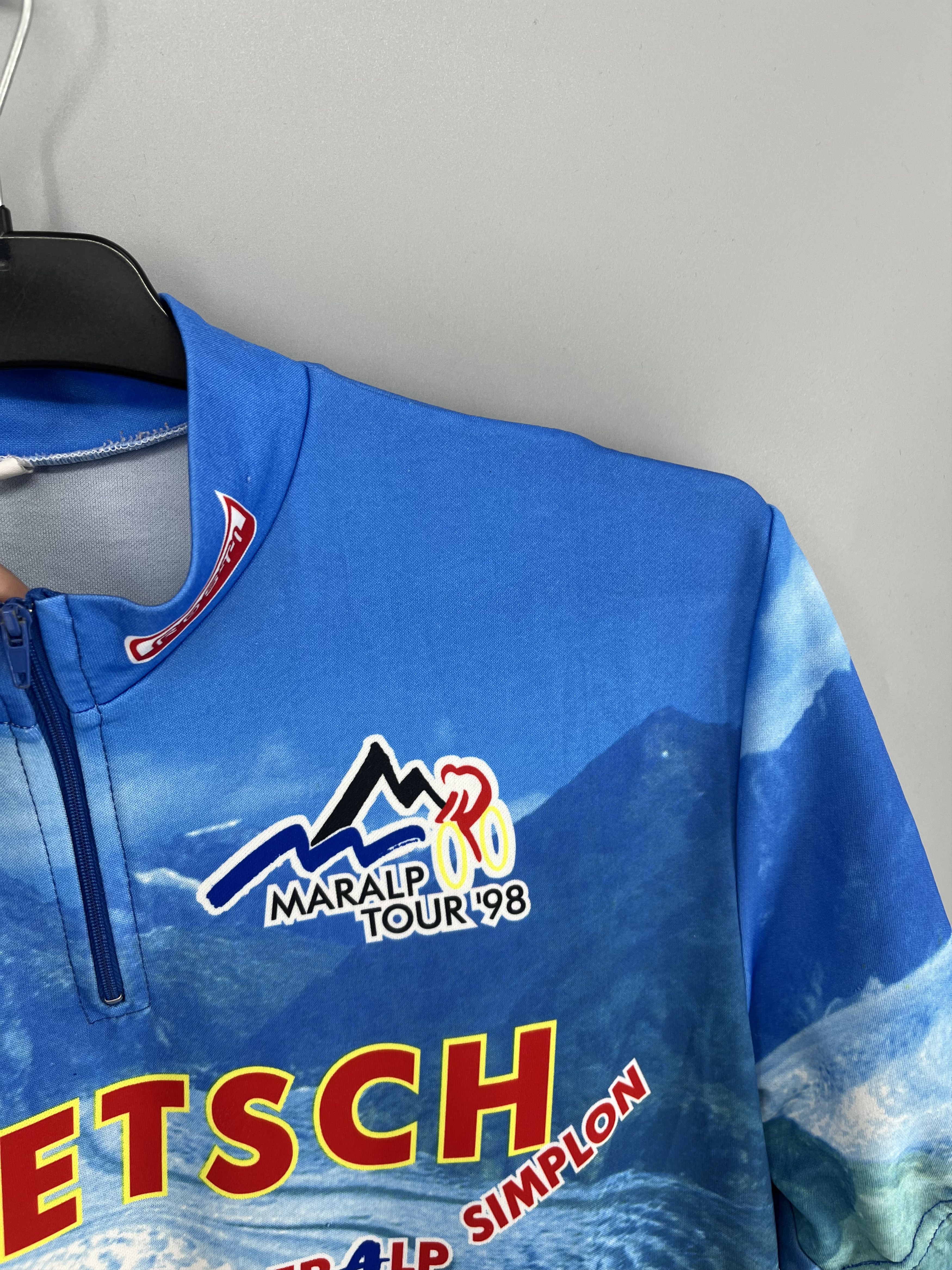 Vintage Vtg Maralp Tour ’98 Aletsch Cycl0ing Jersey Mountain Print Size US XL / EU 56 / 4 - 9 Thumbnail