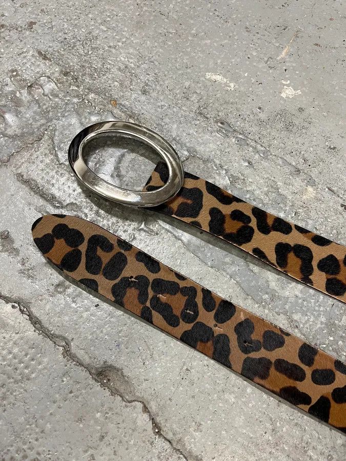 Dolce & Gabbana 2000s Dolce & Gabbana Pony Hair Leopard Leather Belt Size ONE SIZE - 3 Thumbnail