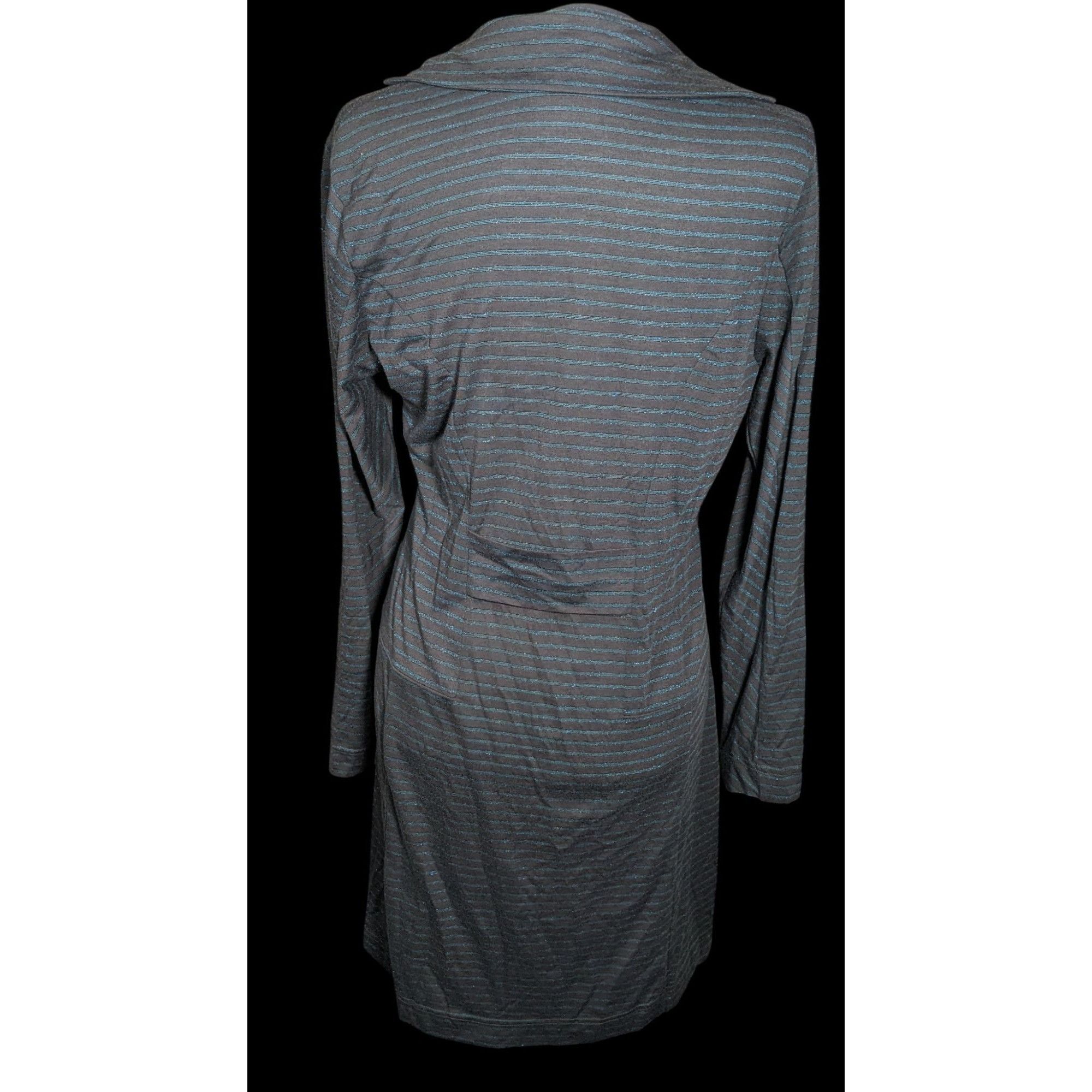 Other Sandwich_ Dark Grey And Metallic Blue Striped Button Up Swea Size M / US 6-8 / IT 42-44 - 2 Thumbnail