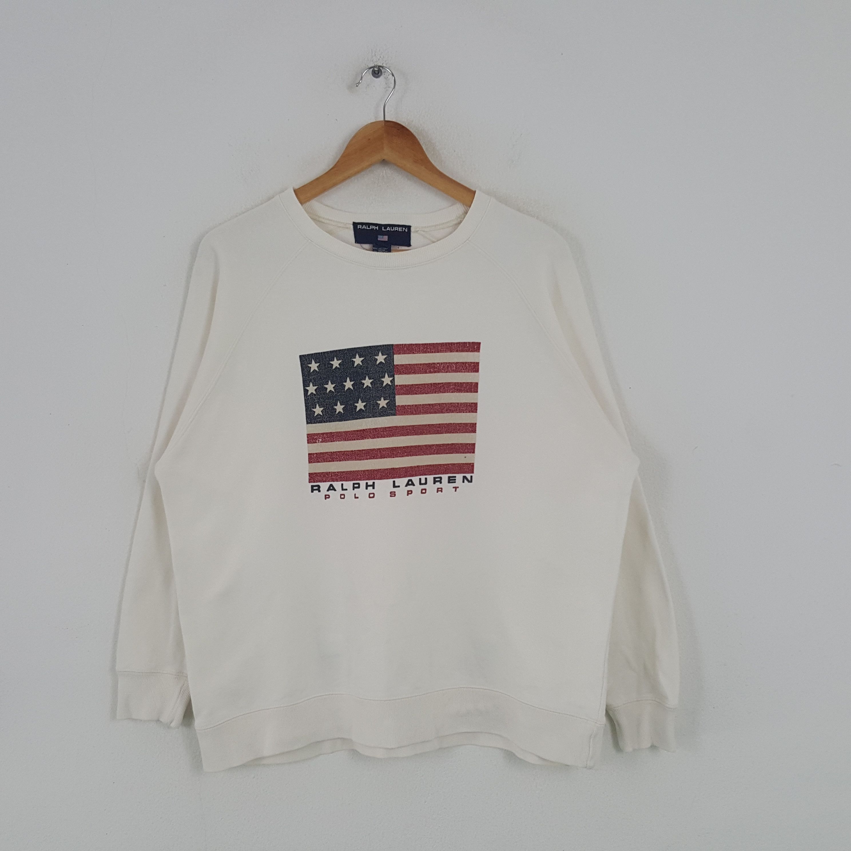 Polo Ralph Lauren × Vintage Vintage Ralph Lauren Polo Sport USA Flag Sweatshirt Size US L / EU 52-54 / 3 - 1 Thumbnail