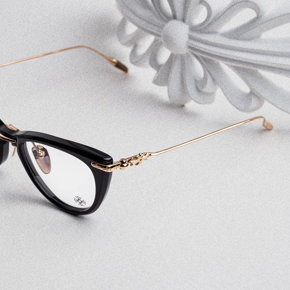 Chrome Hearts CHROME HEARTS NEW LOVER BLACK GOLD PLATED GLASSES Size ONE SIZE - 3 Thumbnail