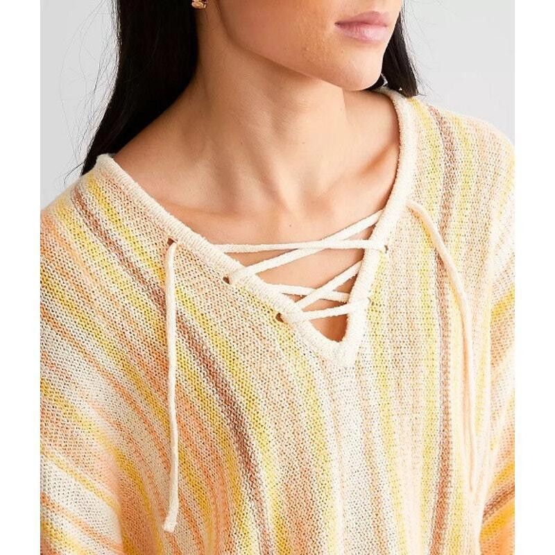 Designer Billa Bong Cropped Knit Sweater - Striped Yellow SZ M Size M / US 6-8 / IT 42-44 - 3 Thumbnail