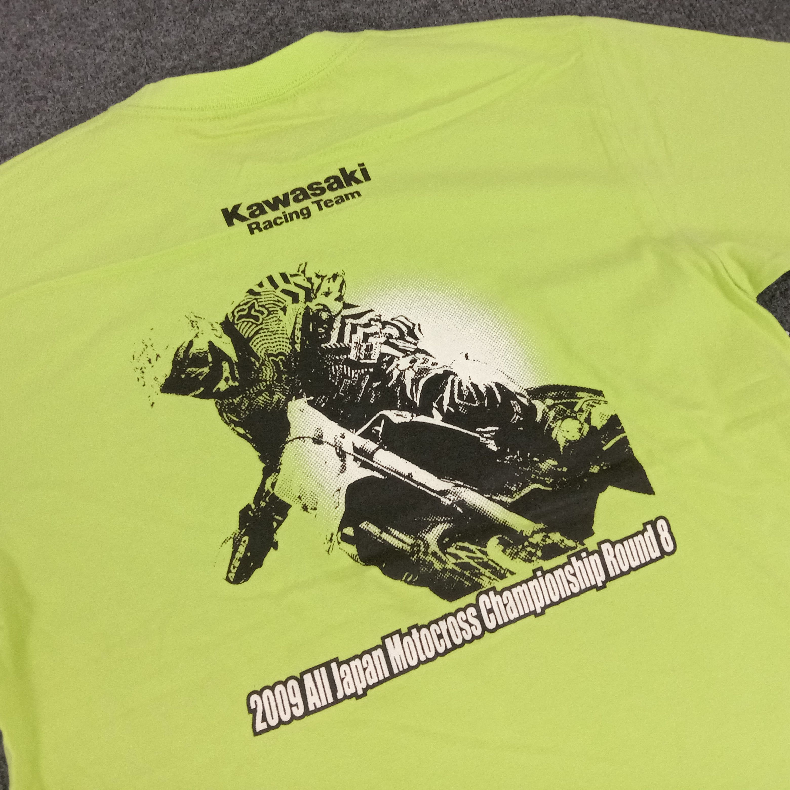 Japanese Brand × Vintage Kawasaki Racing Team Motorcross Graphic Tshirt Size US L / EU 52-54 / 3 - 4 Thumbnail