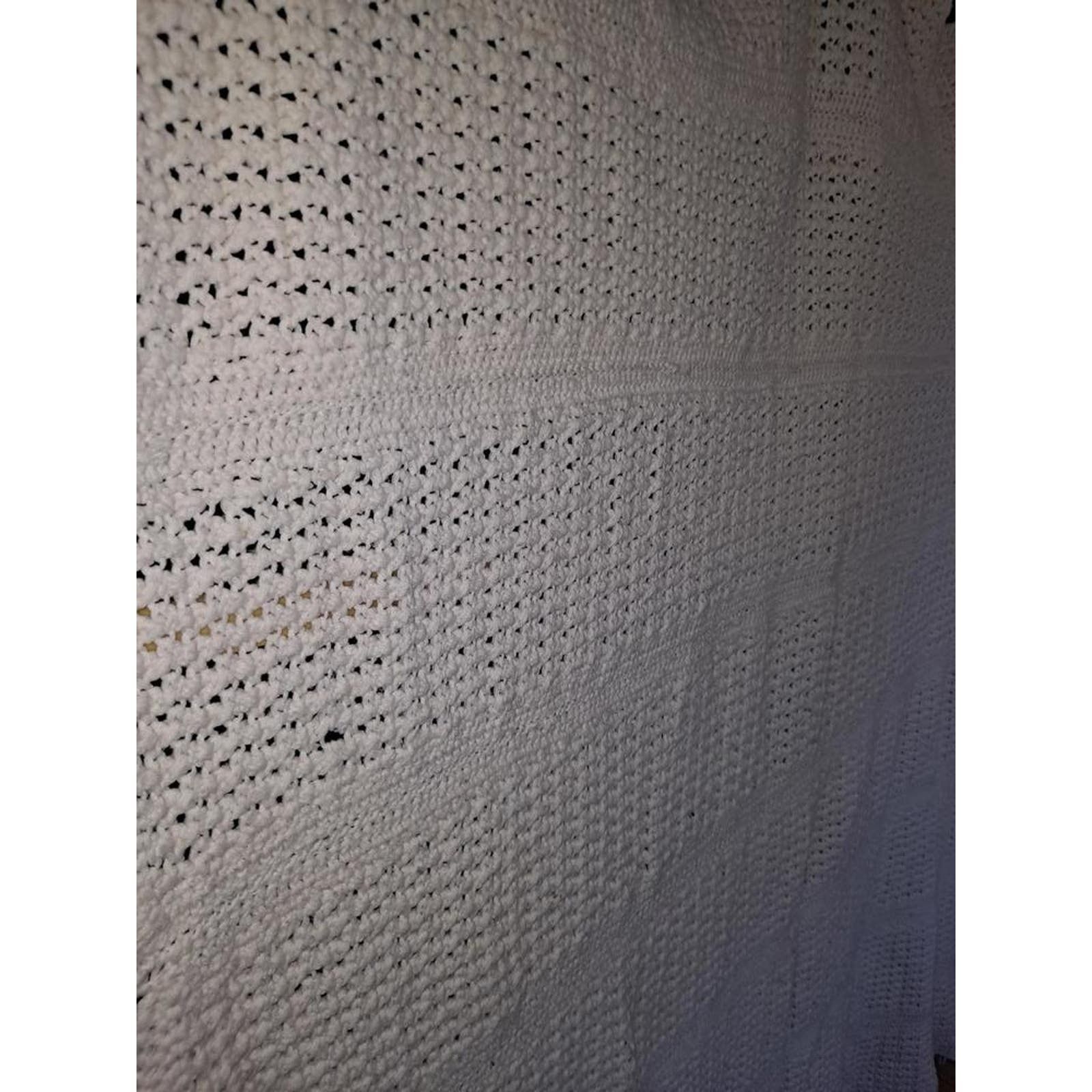 Handmade Vintage Crochet Grandma Chic Afghan Blanket 70x66‎ Size ONE SIZE - 4 Thumbnail