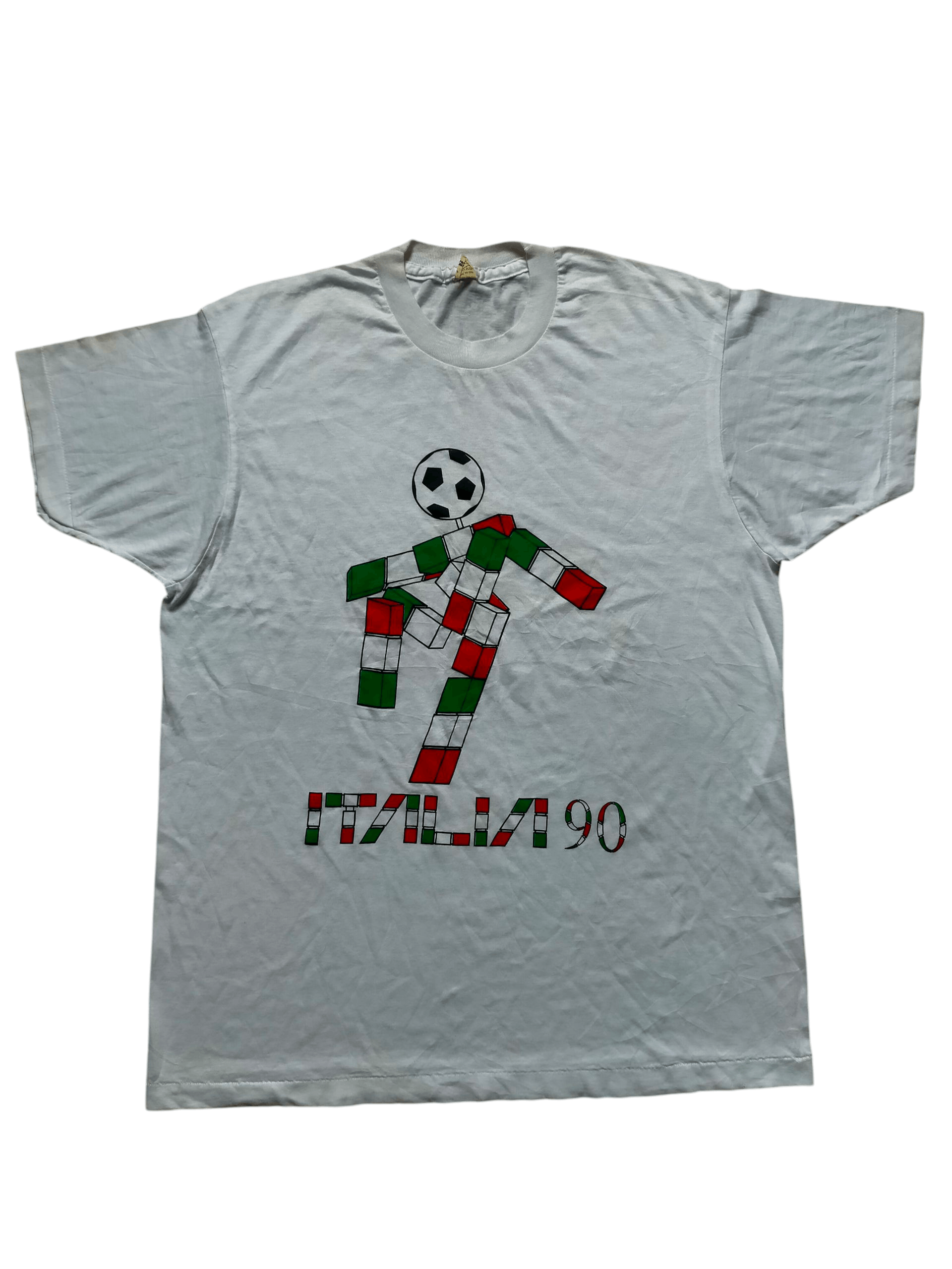 Vintage Vintage 80s Football Italia 90 white tee Size US XL / EU 56 / 4 - 1 Thumbnail