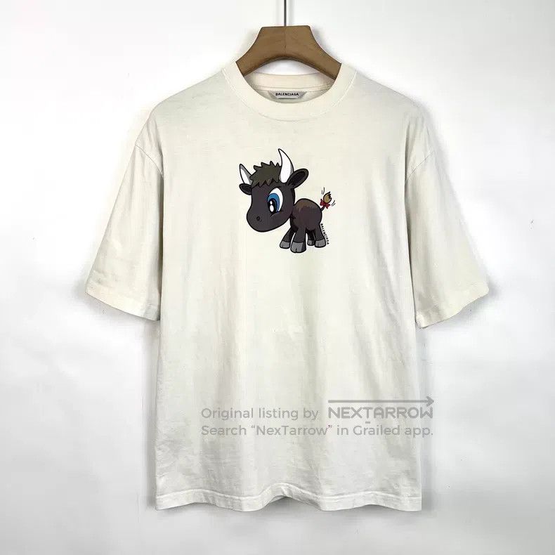 Balenciaga Balenciaga Cartoon cow print loose round neck short sleeve Size US S / EU 44-46 / 1 - 1 Thumbnail